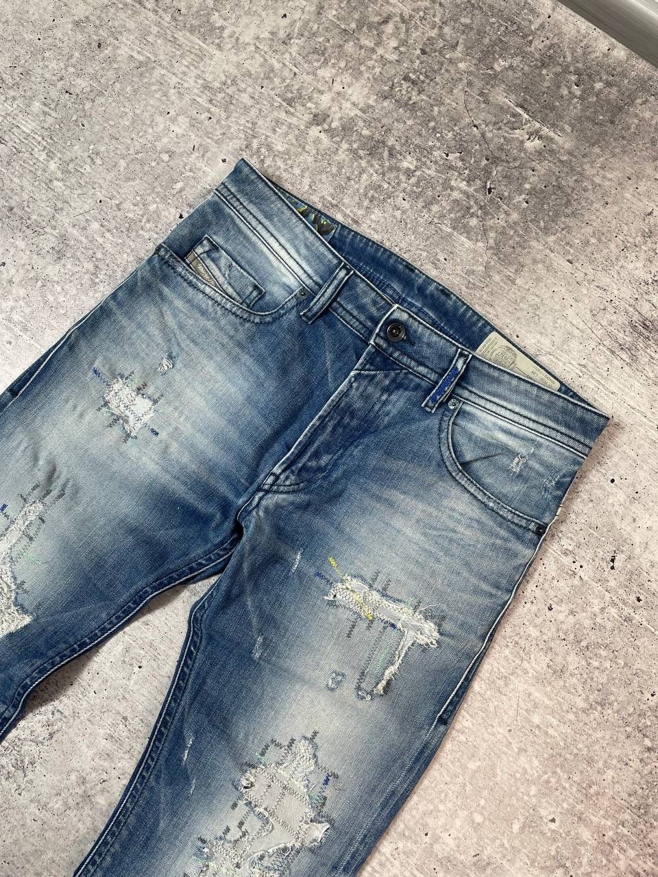 Diesel Vintage 00s Diesel Thommer Distressed Slim Denim Jeans Y2K Size US 30 / EU 46 - 3 Thumbnail
