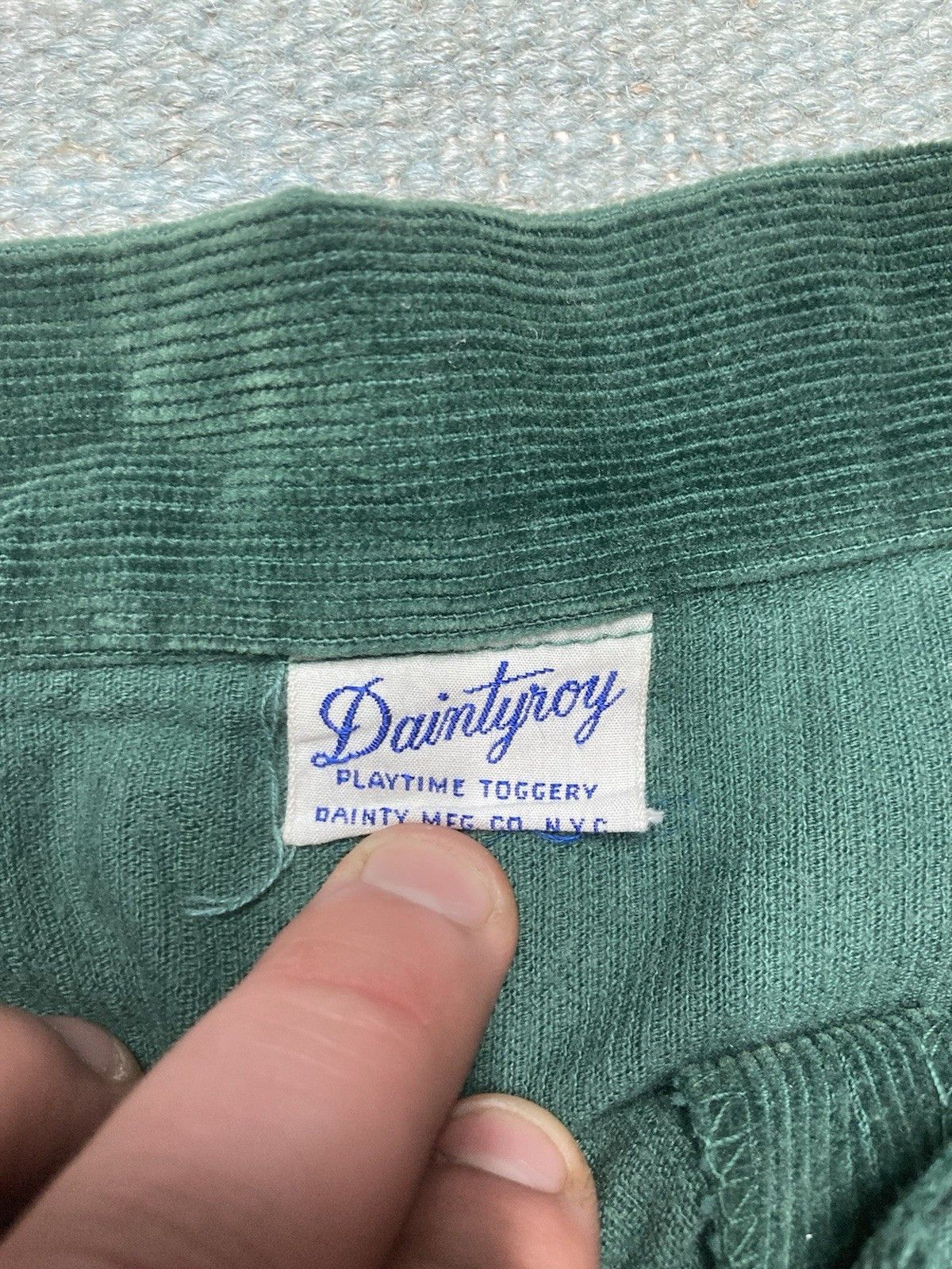Vintage 50s corduroy skirt side zip daintyroy forest distressed 26 Size 26" / US 2 / IT 38 - 6 Thumbnail