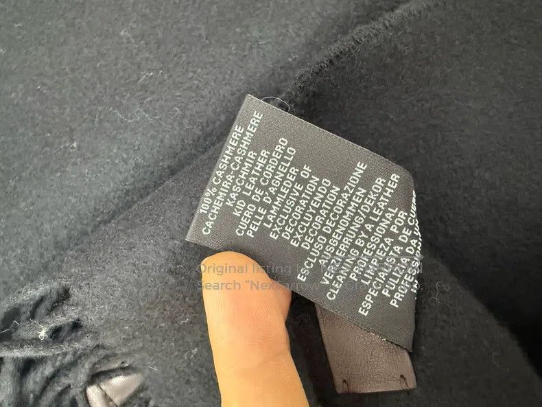 Hermes Hermes size 200*35cm Leather Pocket Cashmere Shawl Size ONE SIZE - 5 Thumbnail
