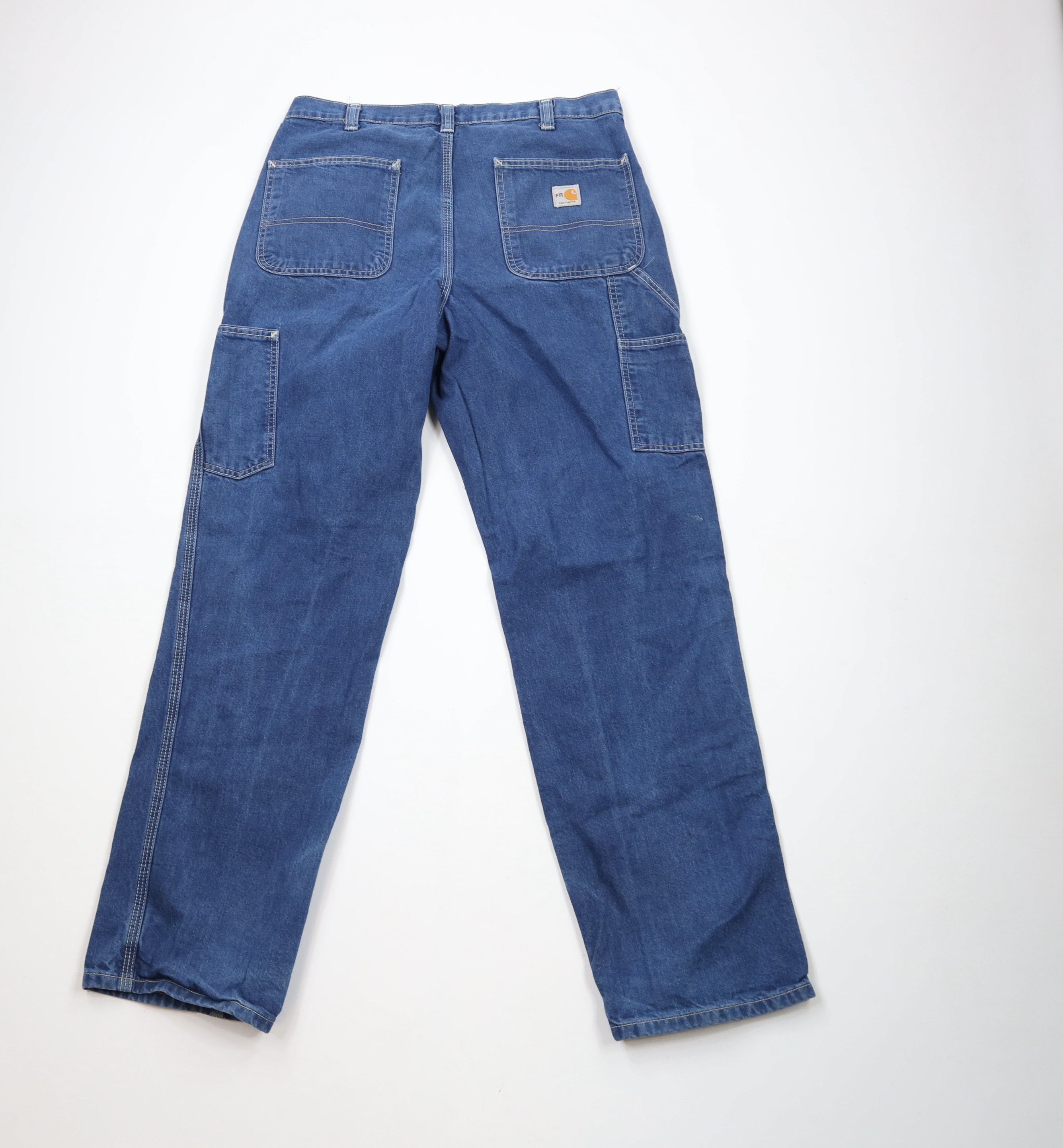 Carhartt × Vintage Vintage Carhartt FR Flame Resistant Wide Leg Dungaree Jeans Size US 34 / EU 50 - 11 Thumbnail