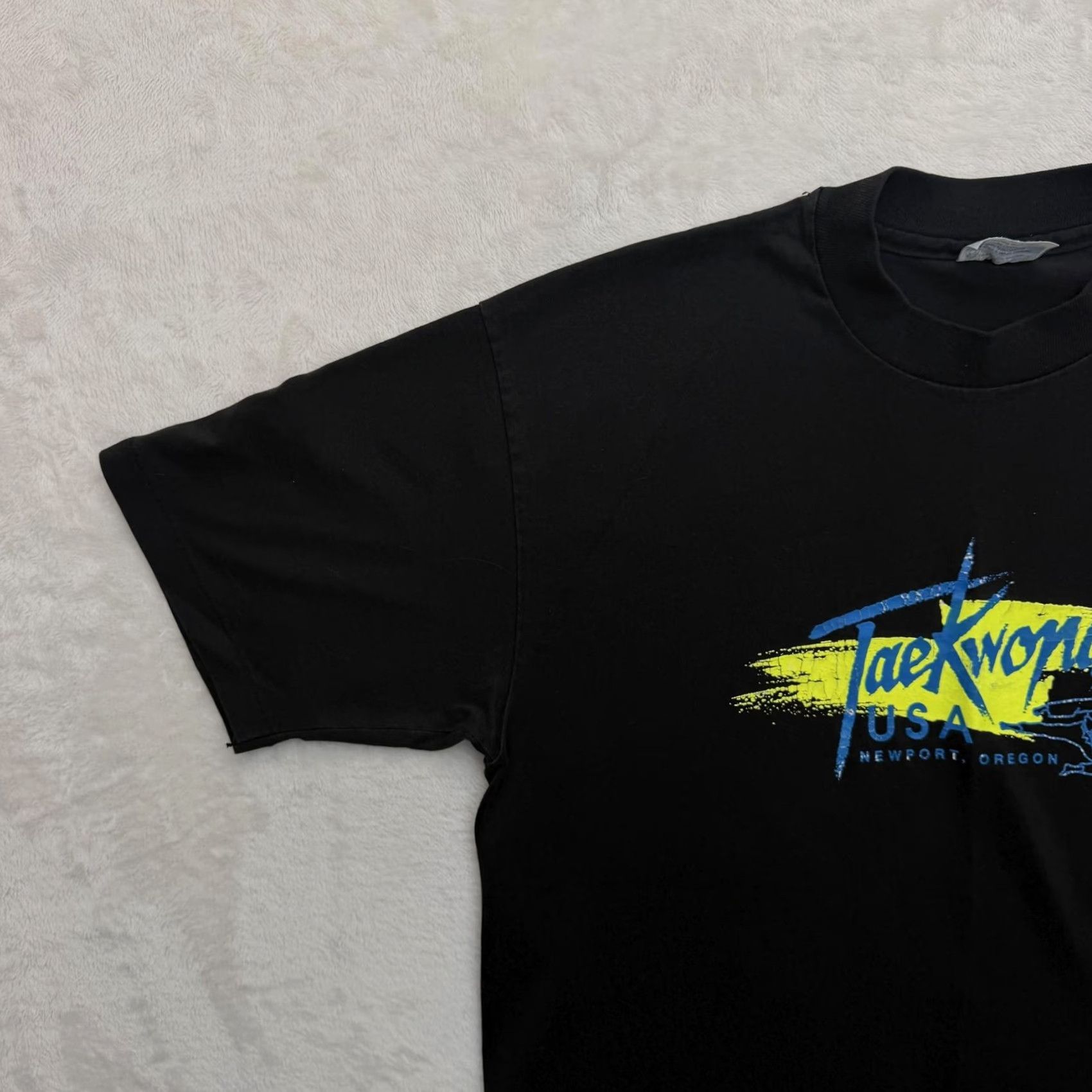 Hanes VINTAGE Hanes Taekwondo USA Shirt Mens Large Black TKD 80s Shirt Graphic Print USA Sports Size US L / EU 52-54 / 3 - 5 Thumbnail