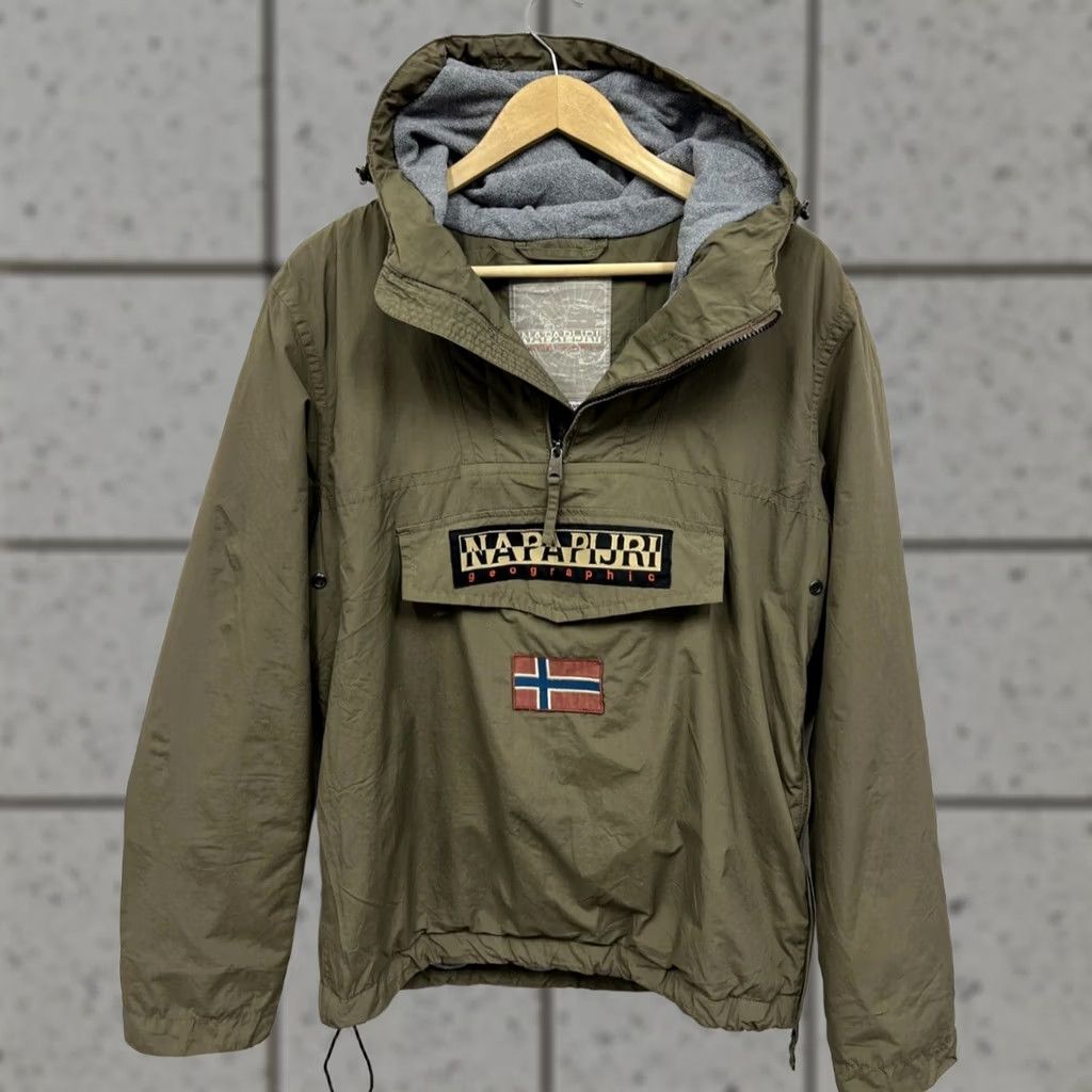 Napapijri Napapijri Jacket Anorak Shirt Men S Dark beige Fleece Lined Zip Logo Vintage No Size US S / EU 44-46 / 1 - 1 Thumbnail