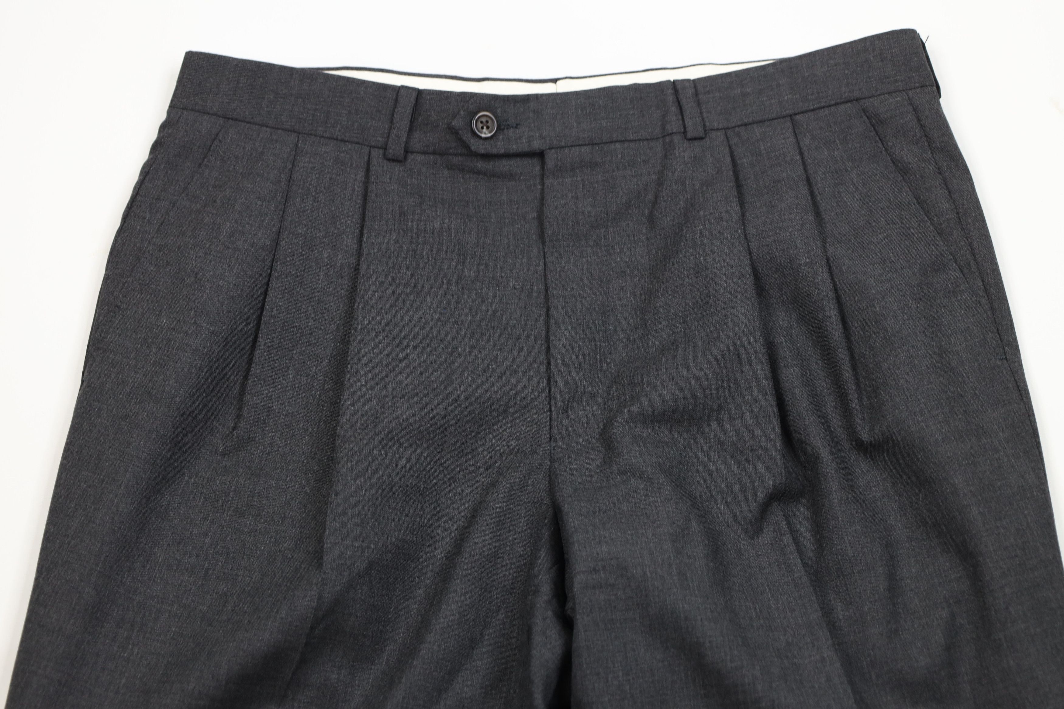 Ralph Lauren Vintage Ralph Lauren Wool Wide Leg Chino Pants Charcoal Gray Size US 34 / EU 50 - 2 Thumbnail