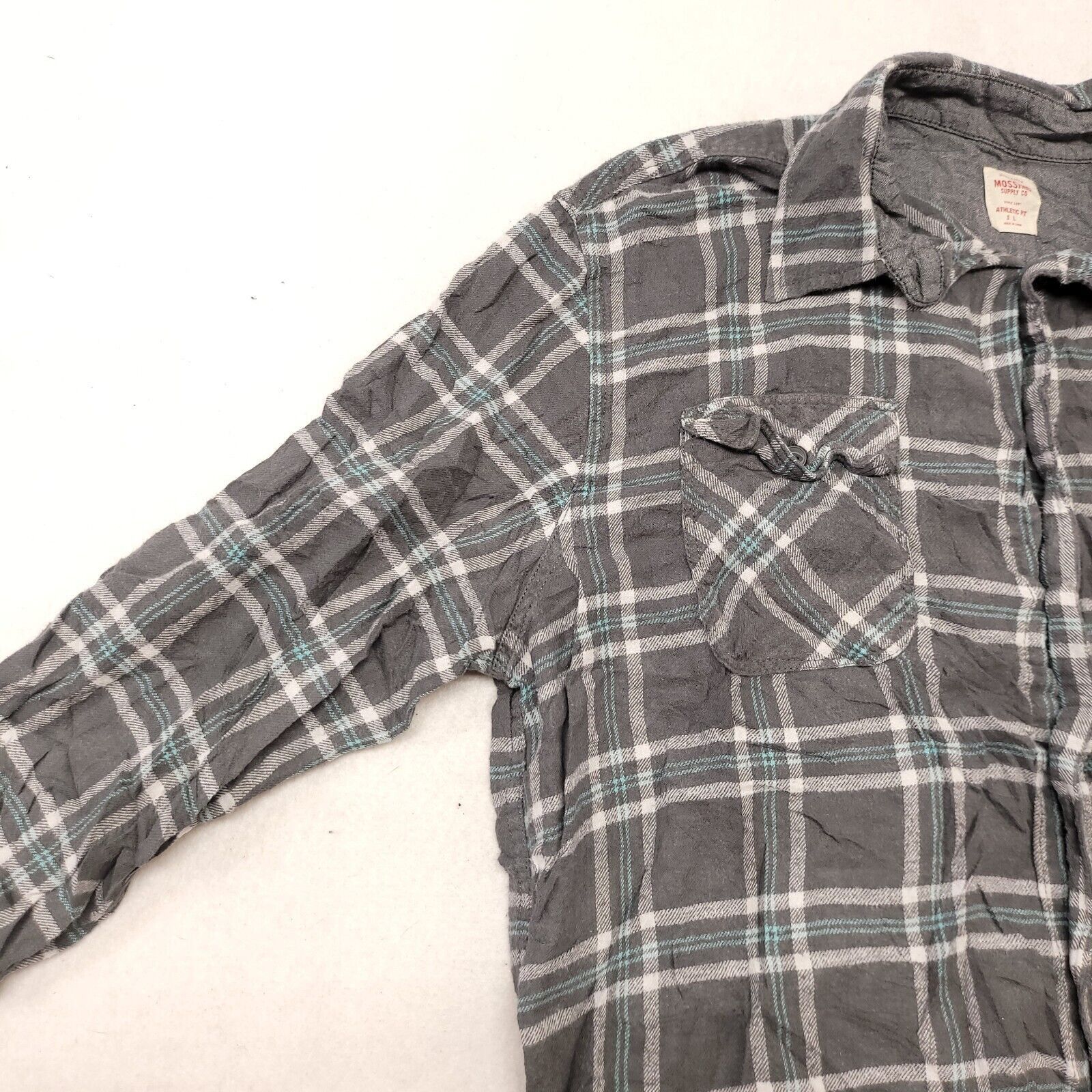 Mossimo Mossimo Tartan Flannel Shirt Mens Size Large L Gray White Size US L / EU 52-54 / 3 - 4 Thumbnail