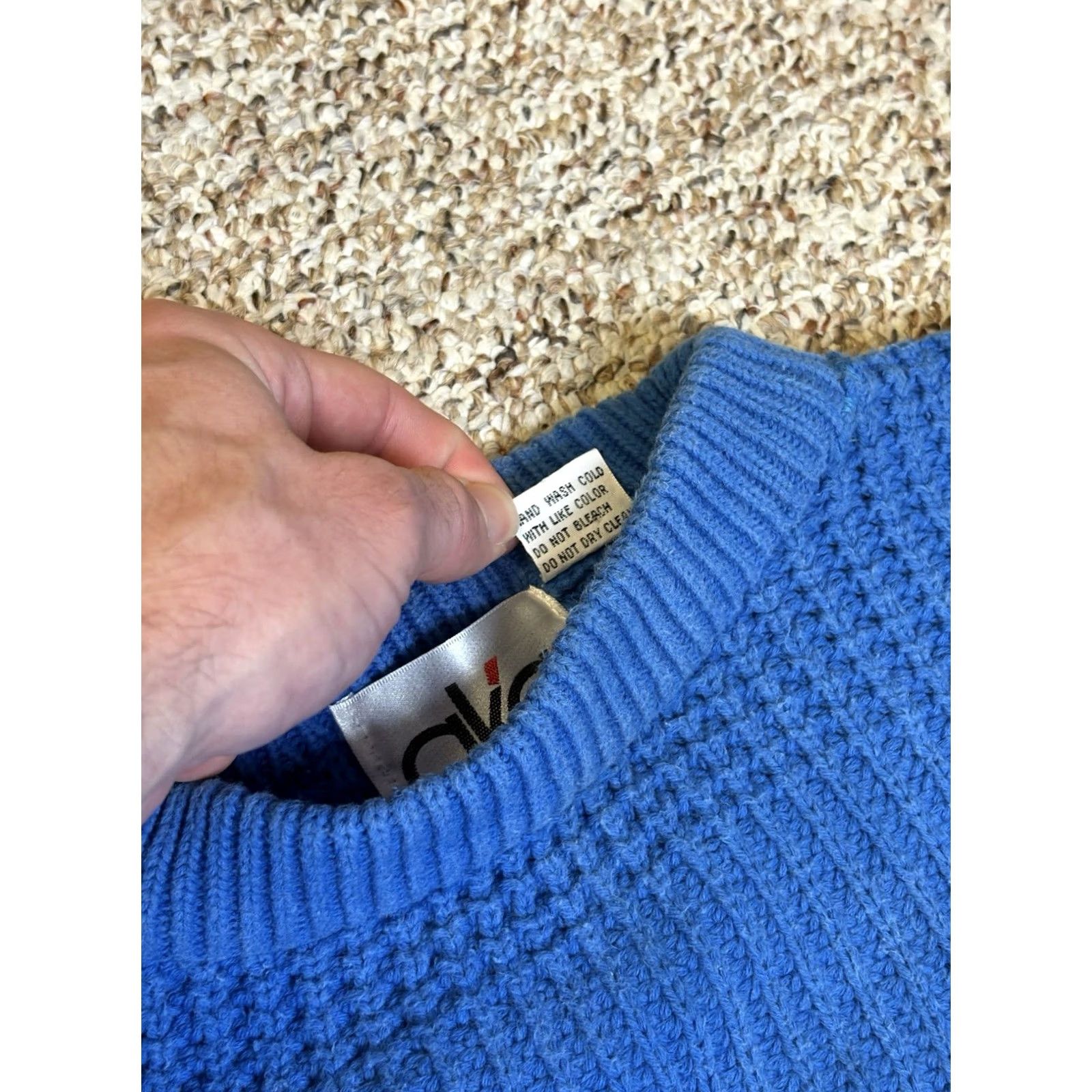 Vintage VINTAGE Aka Bay Thick Knit Blue Pullover Sweater 100% Cotton • Size Medium Men Regular Crew Neck Long Sleeve Knit Pullover 90s Size US M / EU 48-50 / 2 - 5 Thumbnail