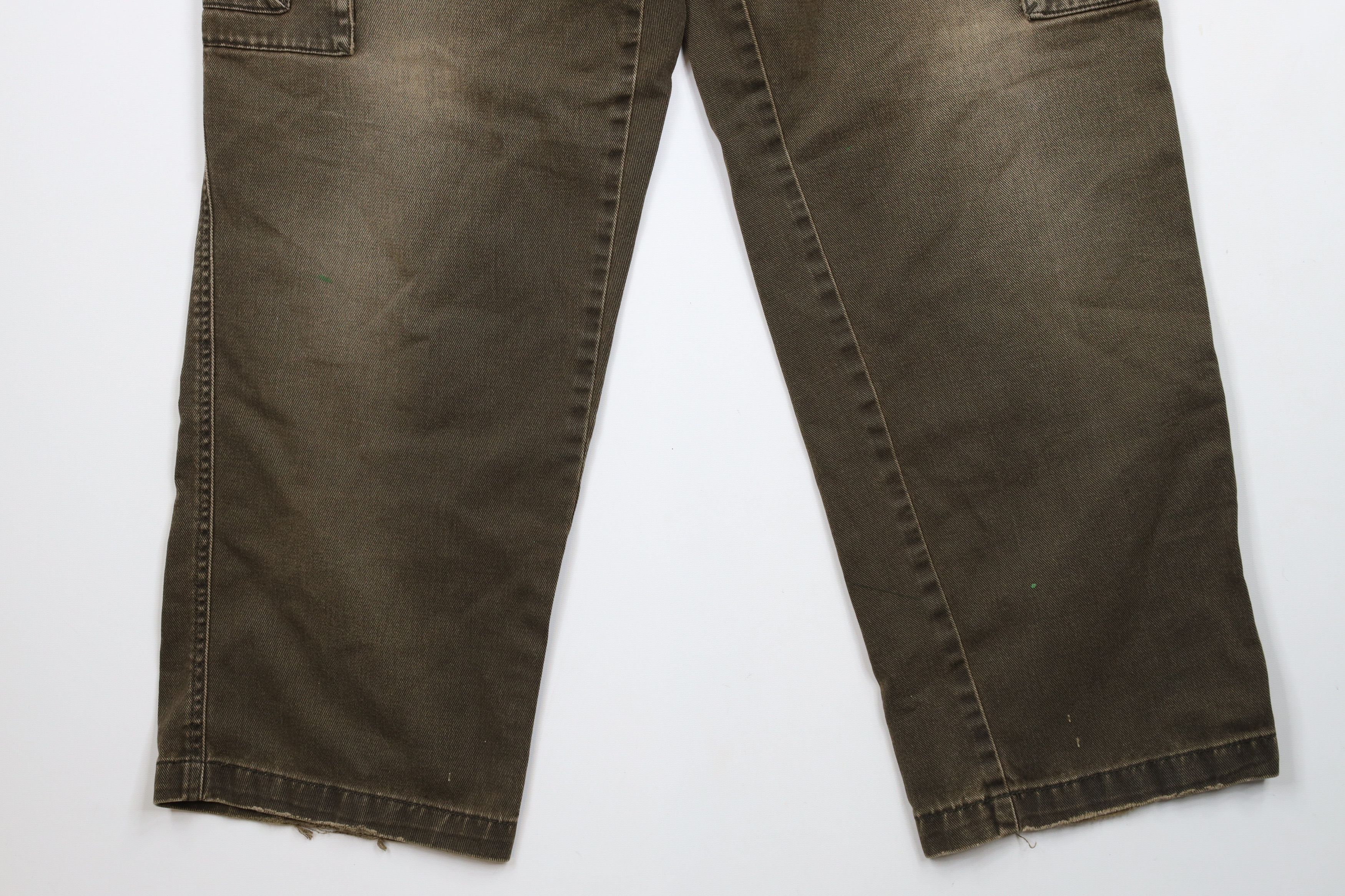 Vintage × Woolrich Woolen Mills Vintage 90s Woolrich Wide Leg Denim Cargo Jeans Pants Brown Size US 34 / EU 50 - 4 Thumbnail