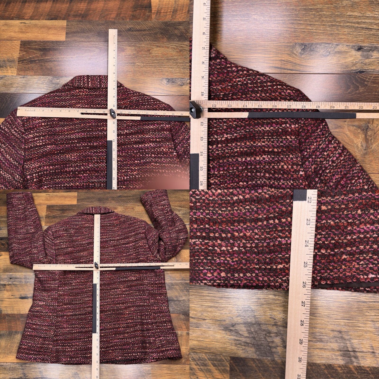 Vintage Appleseeds Tweed Blazer 20 Red Wool Blend Lined New Size 3XL / US 20-22 - 9 Thumbnail