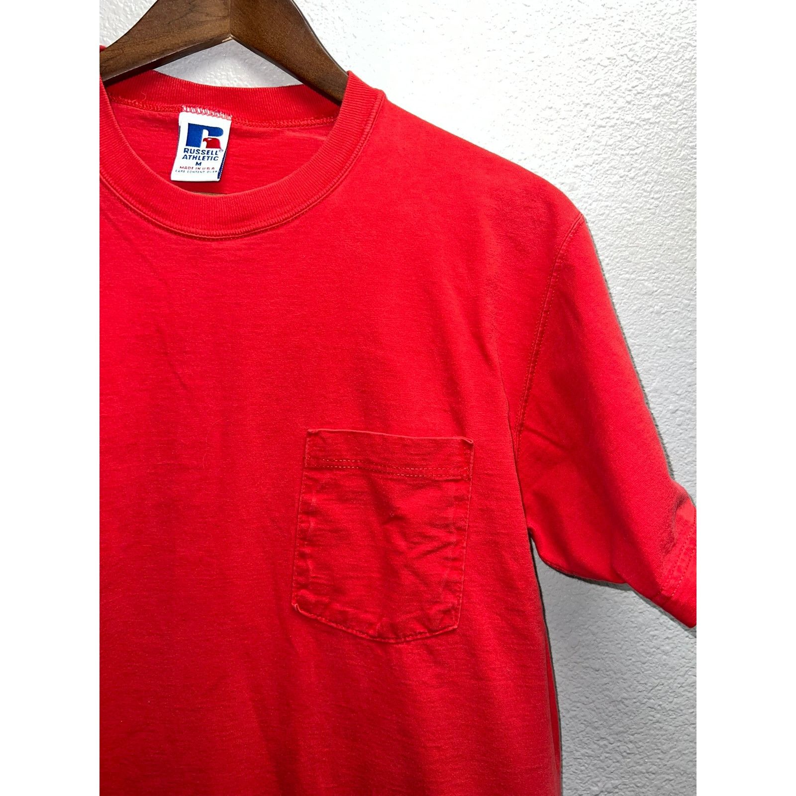 Russell Athletic 90s Vintage Russell Athletic USA Made Red Blank Shirt VTG M Size US M / EU 48-50 / 2 - 2 Thumbnail