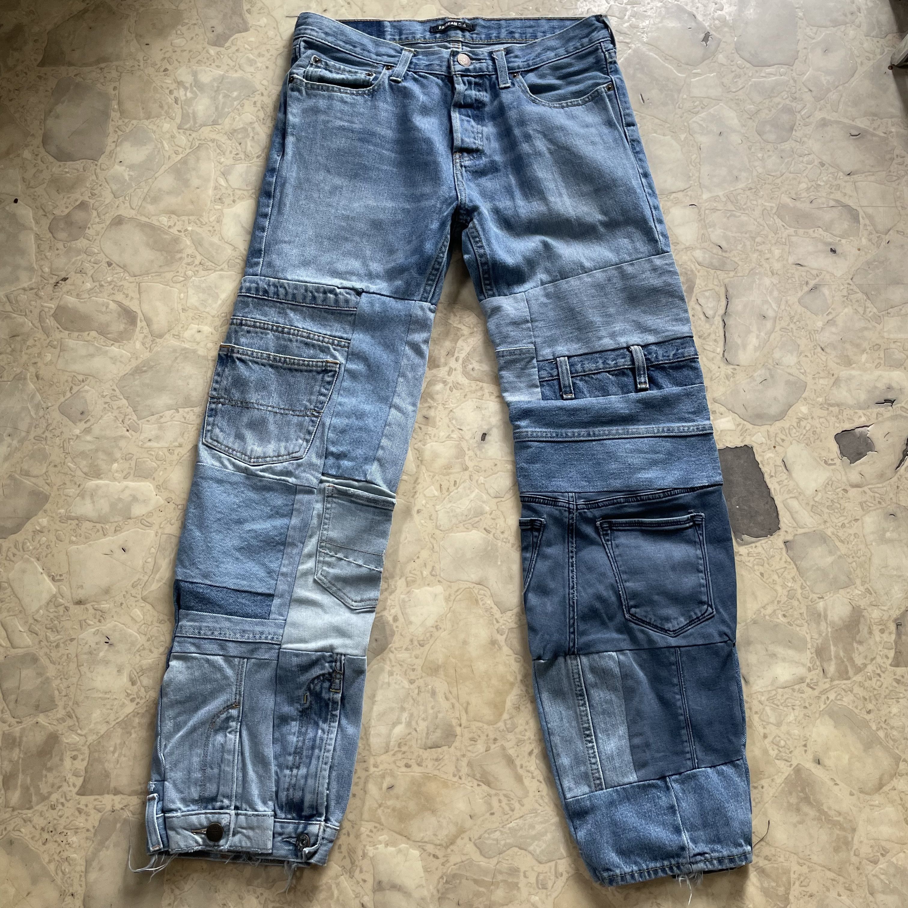 Japanese Brand Faisean Dia CUSTOM PATCHWORK JEANS Size 30" / US 8 / IT 44 - 1 Thumbnail