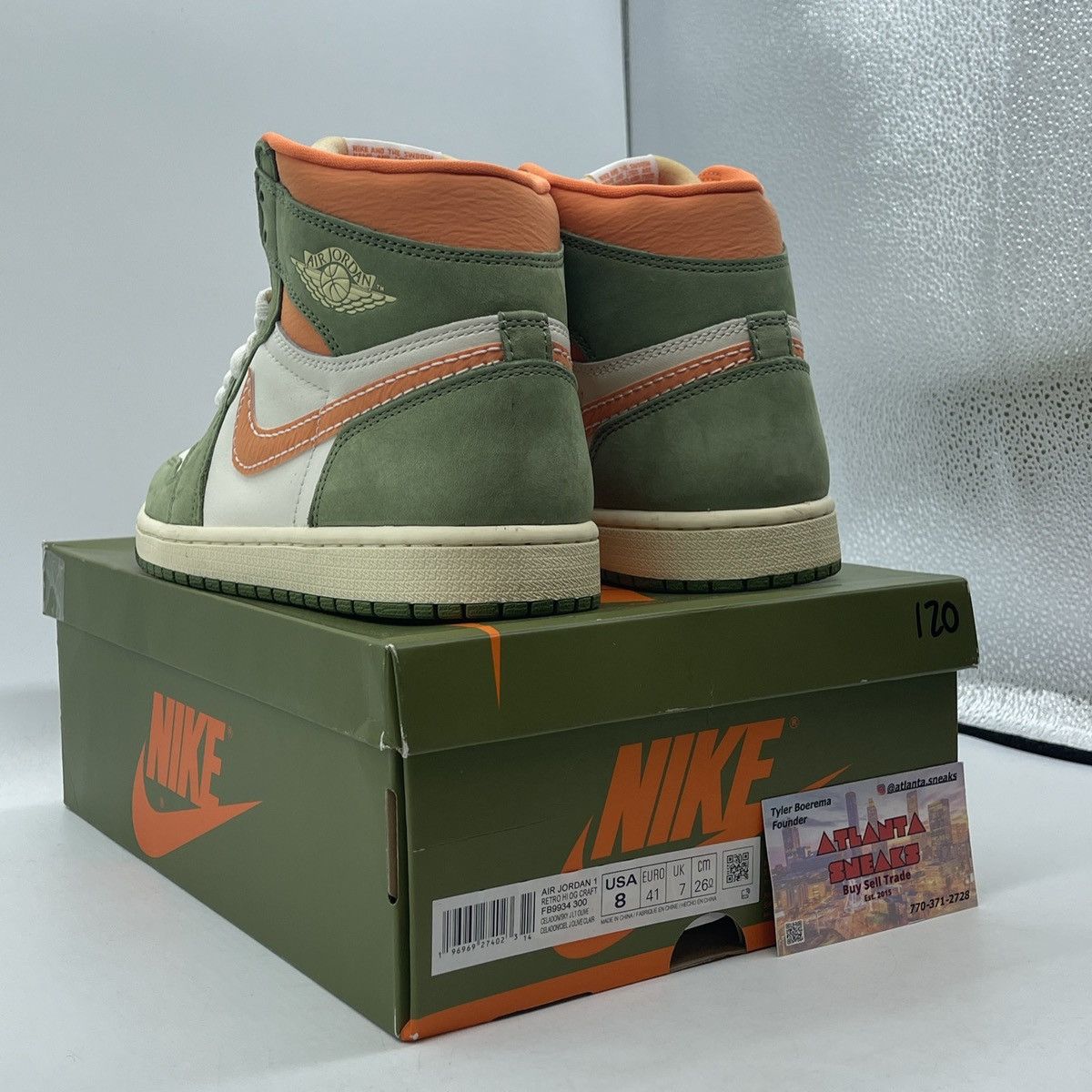 Nike Air Jordan 1 craft celadon Size US 8 / EU 41 - 4 Thumbnail