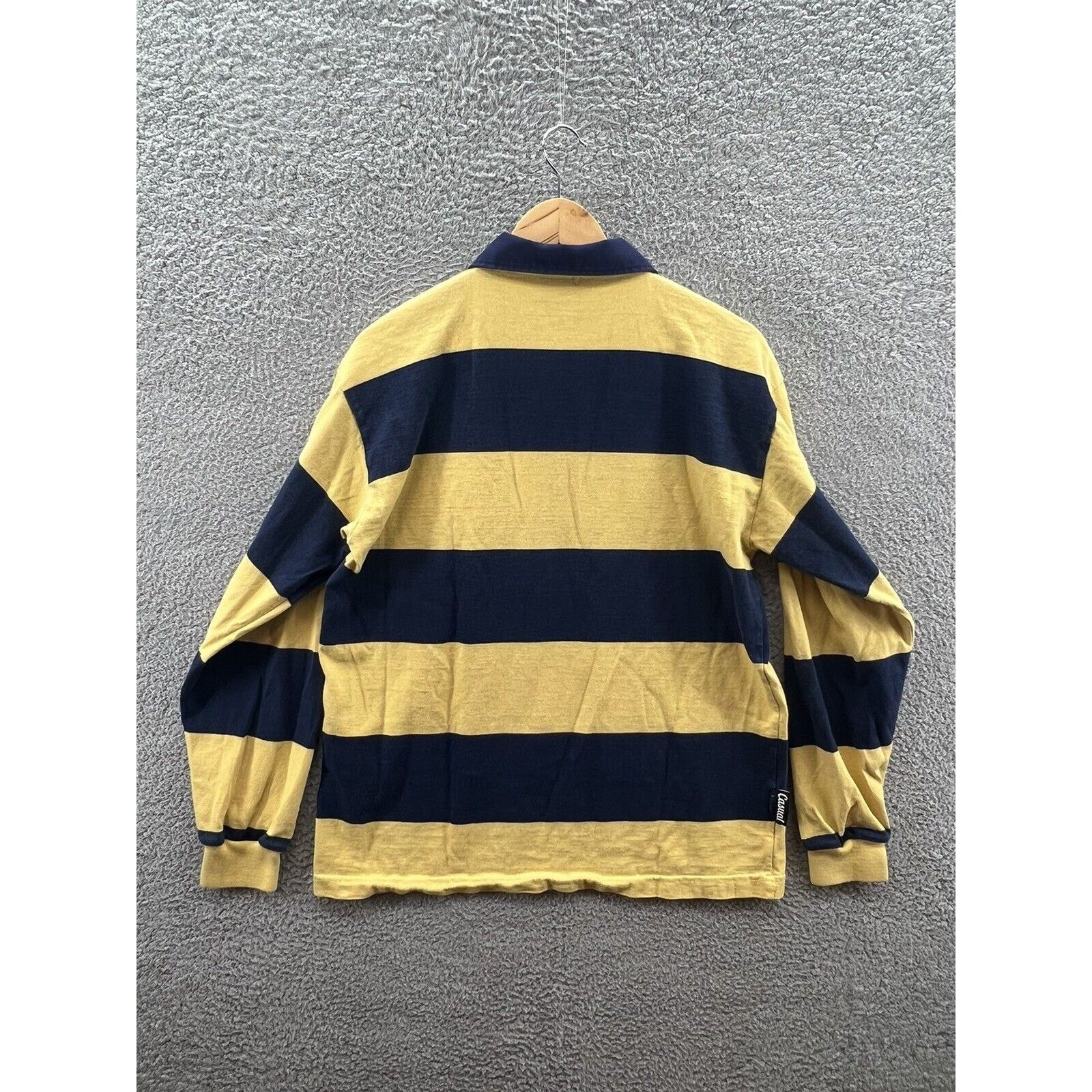 Barbarian Barbarian Casual Rugby Polo Michigan Blue Yellow Striped Size US L / EU 52-54 / 3 - 2 Thumbnail