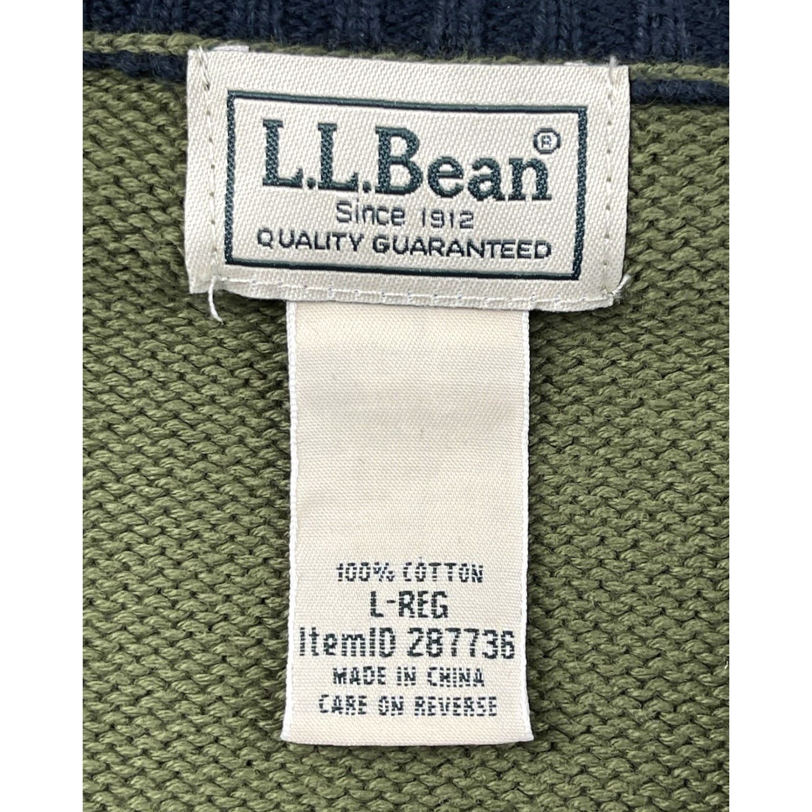 Olive LL Bean Mens L 1/4 Zip Knit Pullover Jacket Sweat Sweat Jacket Mock Neck Olive Green Casual Outdoor Hiking Walking Mens Size L Size US L / EU 52-54 / 3 - 2 Thumbnail