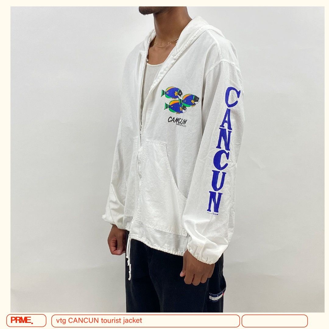 Japanese Brand × Vintage vintage 90s CANCUN MEXICO Tourist Big Spellout zip up jacket Size US L / EU 52-54 / 3 - 1 Thumbnail