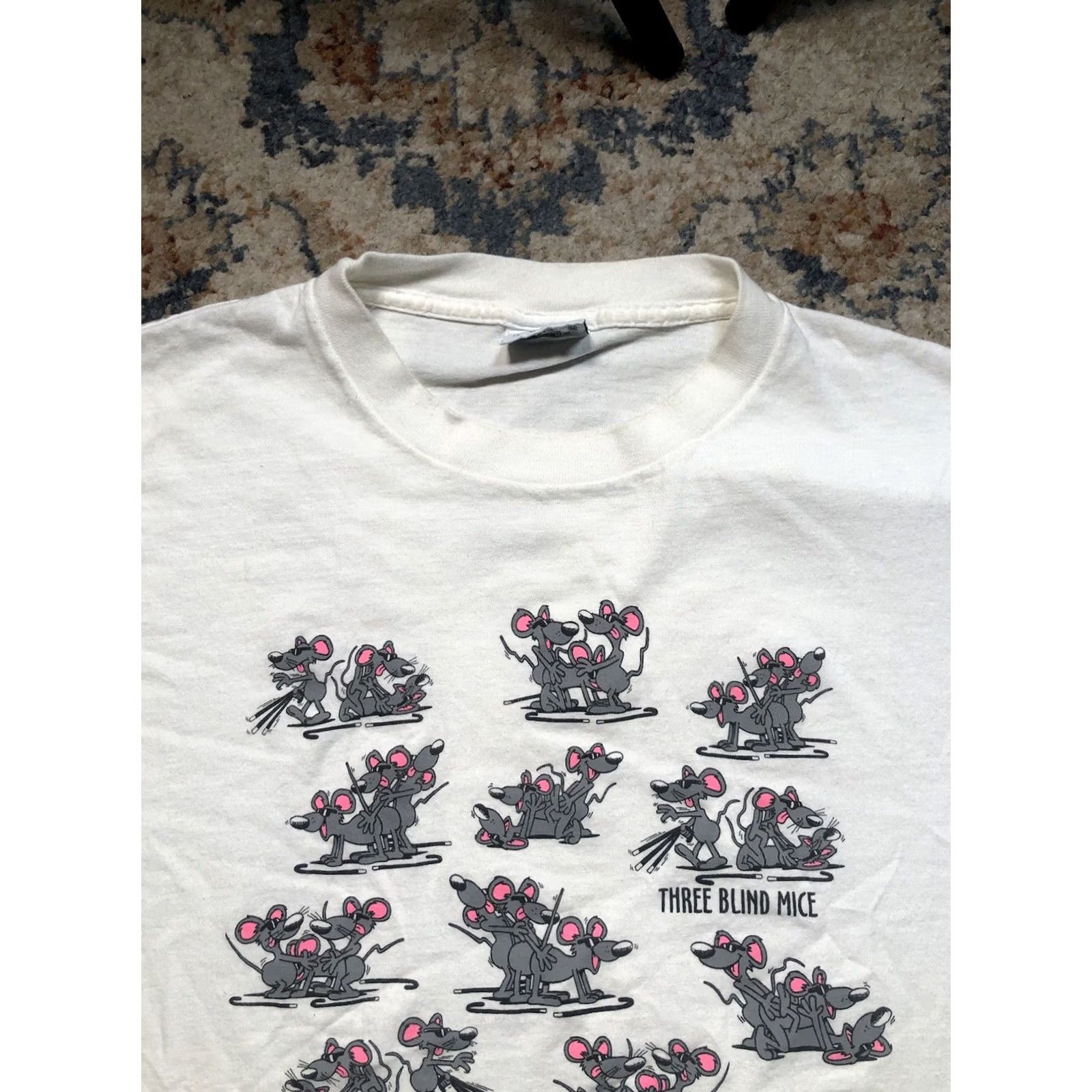Vintage VINTAGE Coastal Concepts T-Shirt Gray Crew Neck Short Sleeve 1990s XL Men 80s 90s Blind Mice Logo Single Stitch Cotton Knit US Made Shirt Size US XL / EU 56 / 4 - 2 Thumbnail