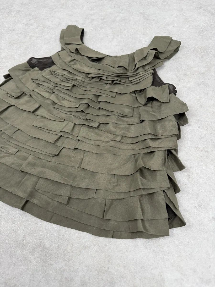 chloma SS2006 Chloé Khaki Green Relief Silk Tank Top Size S / US 4 / IT 40 - 10 Thumbnail