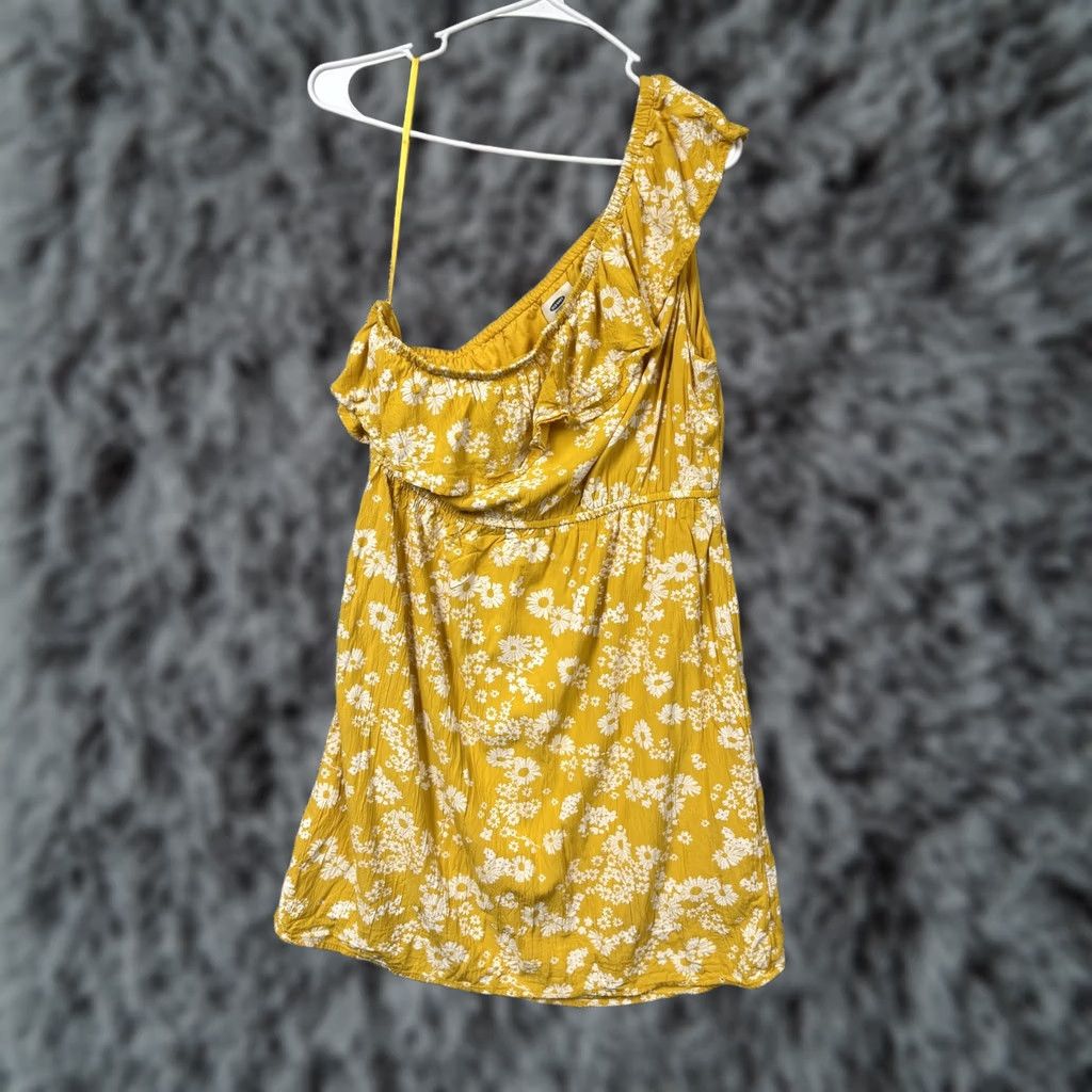 Old Navy Old Navy Sundress L Ditsy Floral One Shoulder Boho Festival Spring Summer Womens Womens L Yellow Floral One Shoulder Sundress Size L / US 10 / IT 46 - 1 Thumbnail