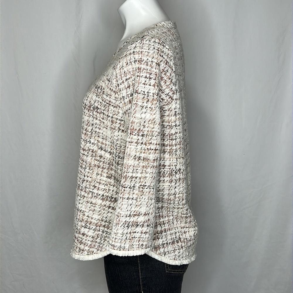 Designer W5 Antrhro 3/4 Sleeve Houndstooth Tweed Top w/Back Zipper, M Size M / US 6-8 / IT 42-44 - 9 Thumbnail