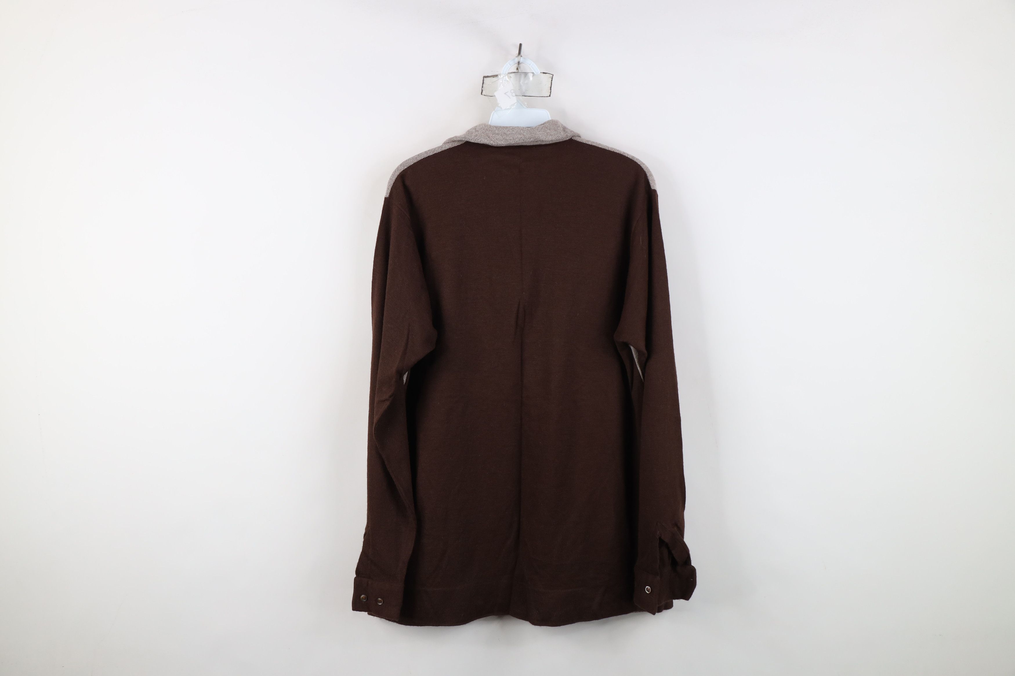 Vintage Vintage 50s 60s Streetwear Looped Collar Knit Polo Brown USA Size US L / EU 52-54 / 3 - 12 Thumbnail