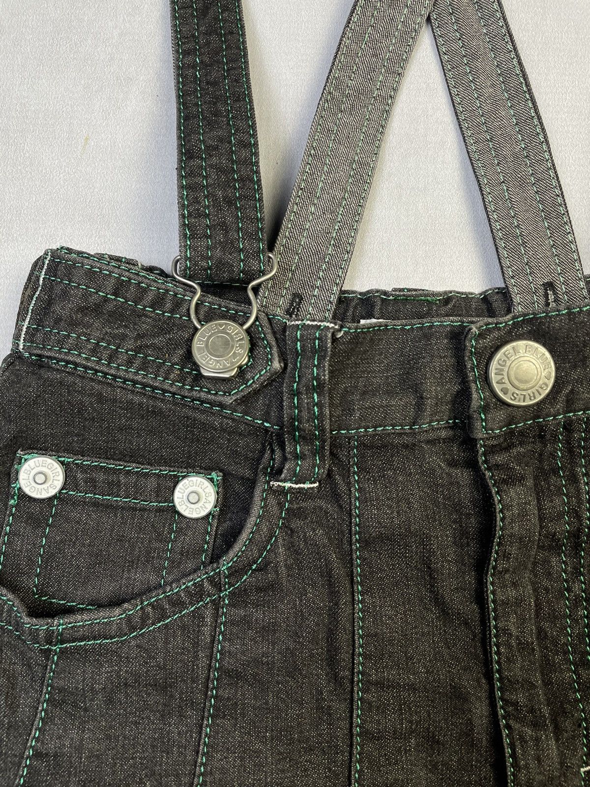 Angel Blue 2000s Angel Blue Suspender Pleated Denim Skirt Size 25" / US 0 / IT 36 - 6 Thumbnail