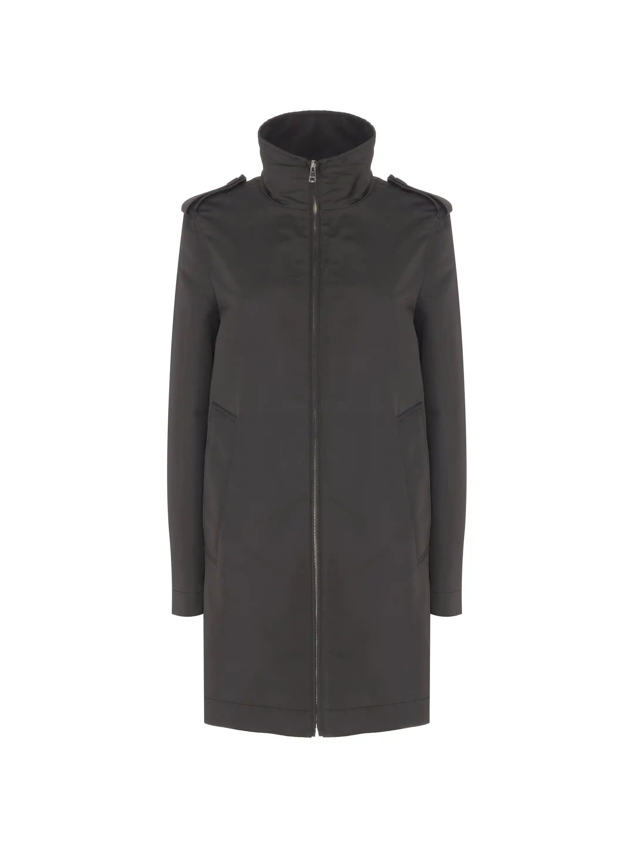 Gucci o1B3y1r0526 Nylon Faille Coat in Black Size XS / US 0-2 / IT 36-38 - 1 Thumbnail