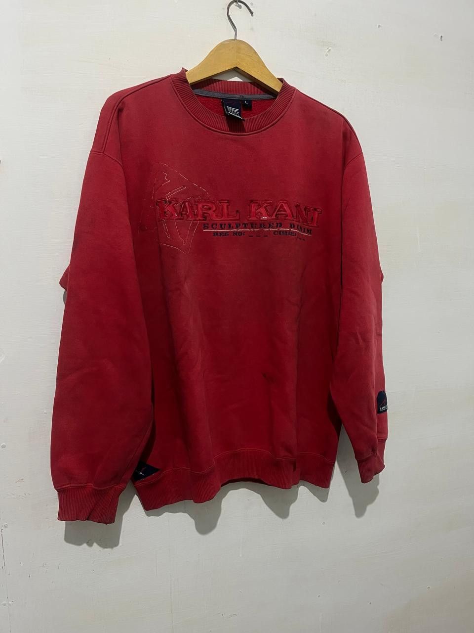 Japanese Brand Japanese Sweater KarlKani Red Vintage Size US XL / EU 56 / 4 - 4 Thumbnail