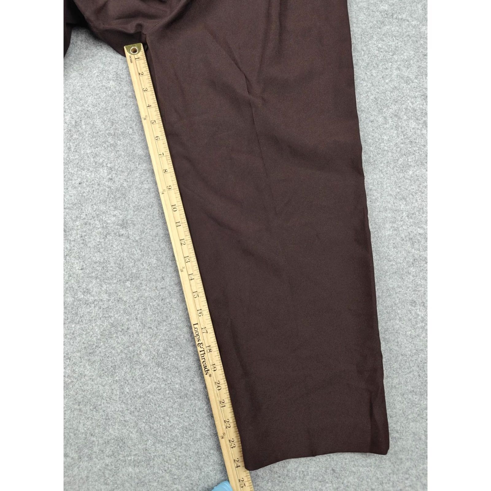 Vintage Larry Levine Pants Womens 10 Brown Twill Stretch Dress Studded Ankle Career New Size 32" / US 10 / IT 46 - 7 Thumbnail