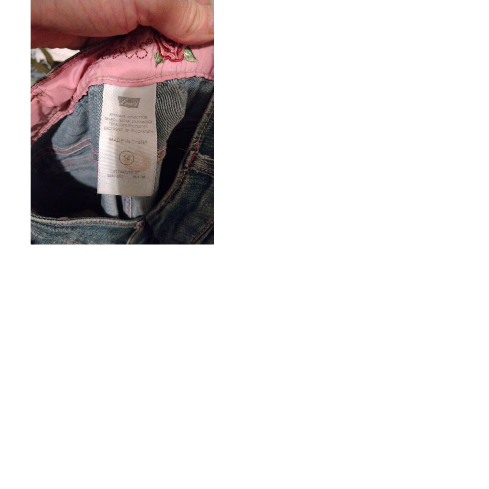 Levi's LEVIS PREMIUM WOMEN'S JEANS BOOTCUT ROSES EMBROIDERY SEQUINS 14 29" WAIST 27" INSEAM BLUE Womens Jeans Size 36" / US 14 / IT 50 - 9 Thumbnail