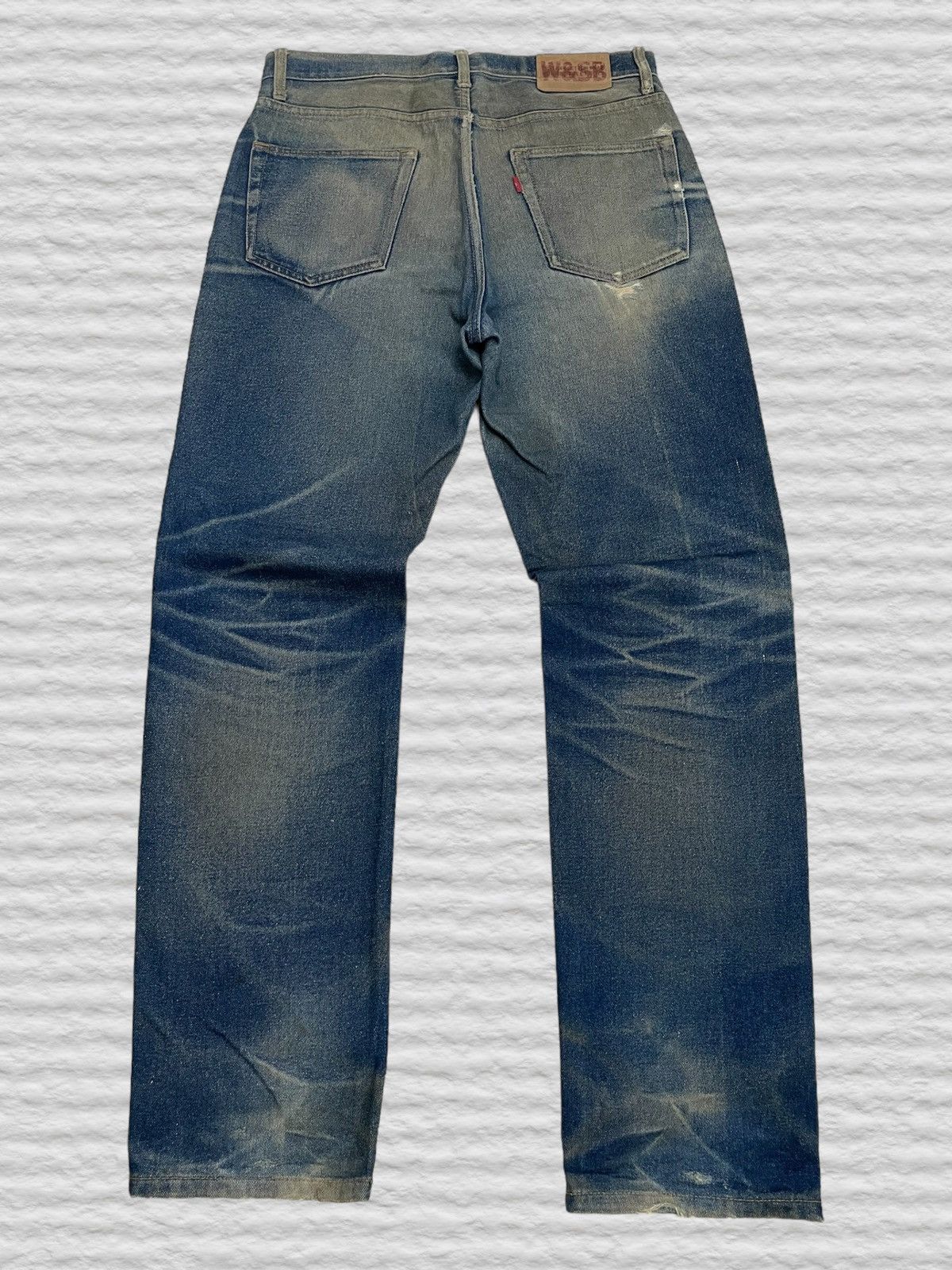 20471120 Work & Street Boys Mud Wash Y2k Distressed Japan Denim A30 Size US 33 - 2 Thumbnail