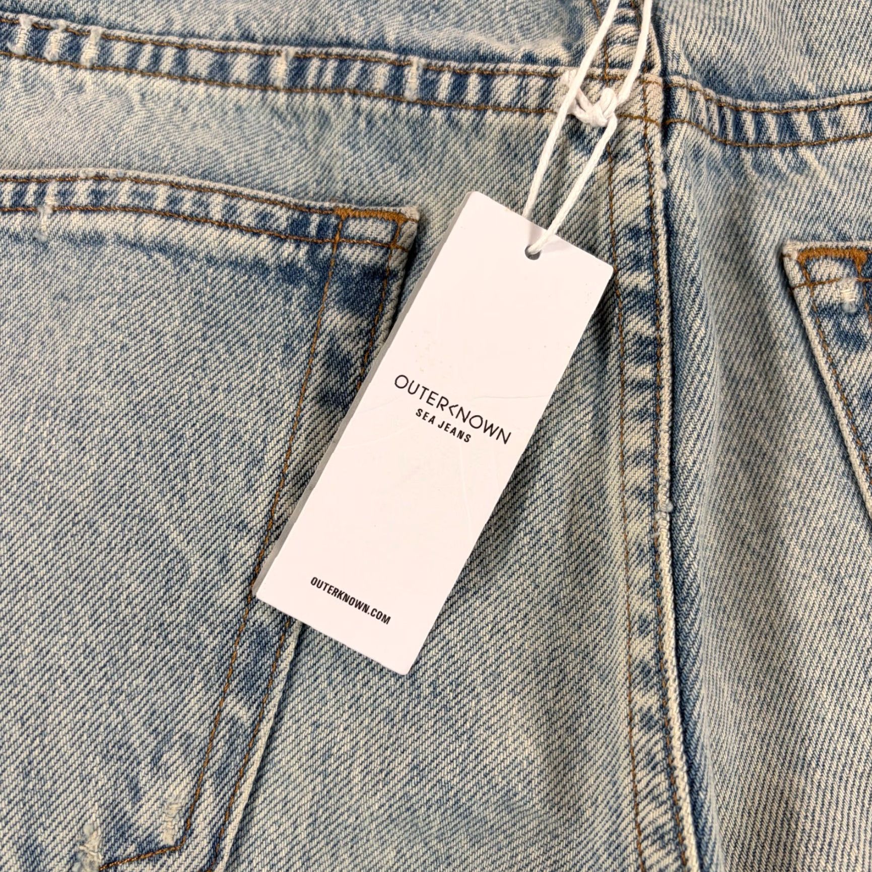 Outerknown Outerknown The Dunes Straight Jeans Bay Blue 30x30 Mens Regular Inseam 30 NWT 12.5 oz Denim 5-Pocket Solid Light Wash Denim Size US 30 / EU 46 - 5 Thumbnail
