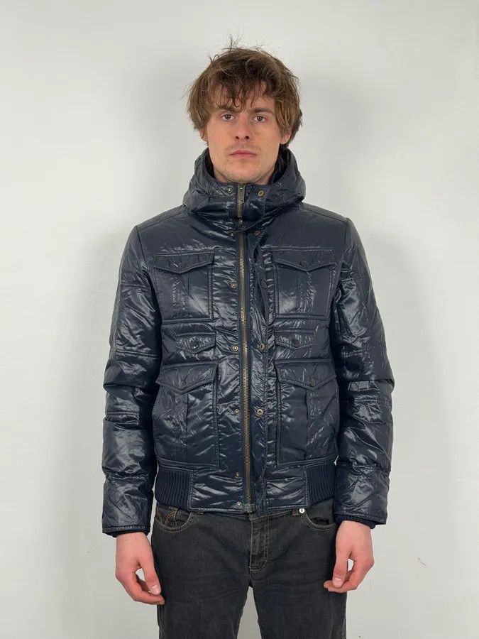 Gucci AW2008 Gucci Navy Satin Hooded Puffer Bomber Jacket Size US M / EU 48-50 / 2 - 2 Thumbnail