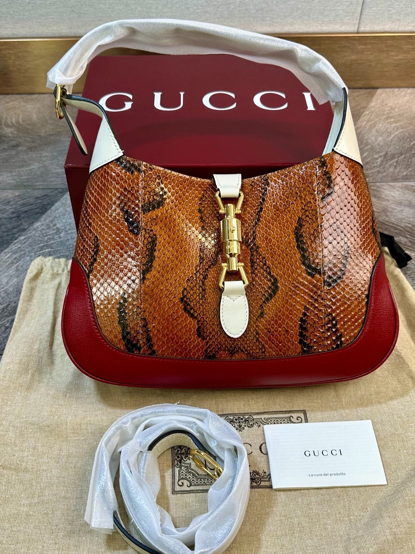 Gucci Gucci Jackie 1961 Snake Skin Bag Size ONE SIZE - 1 Thumbnail