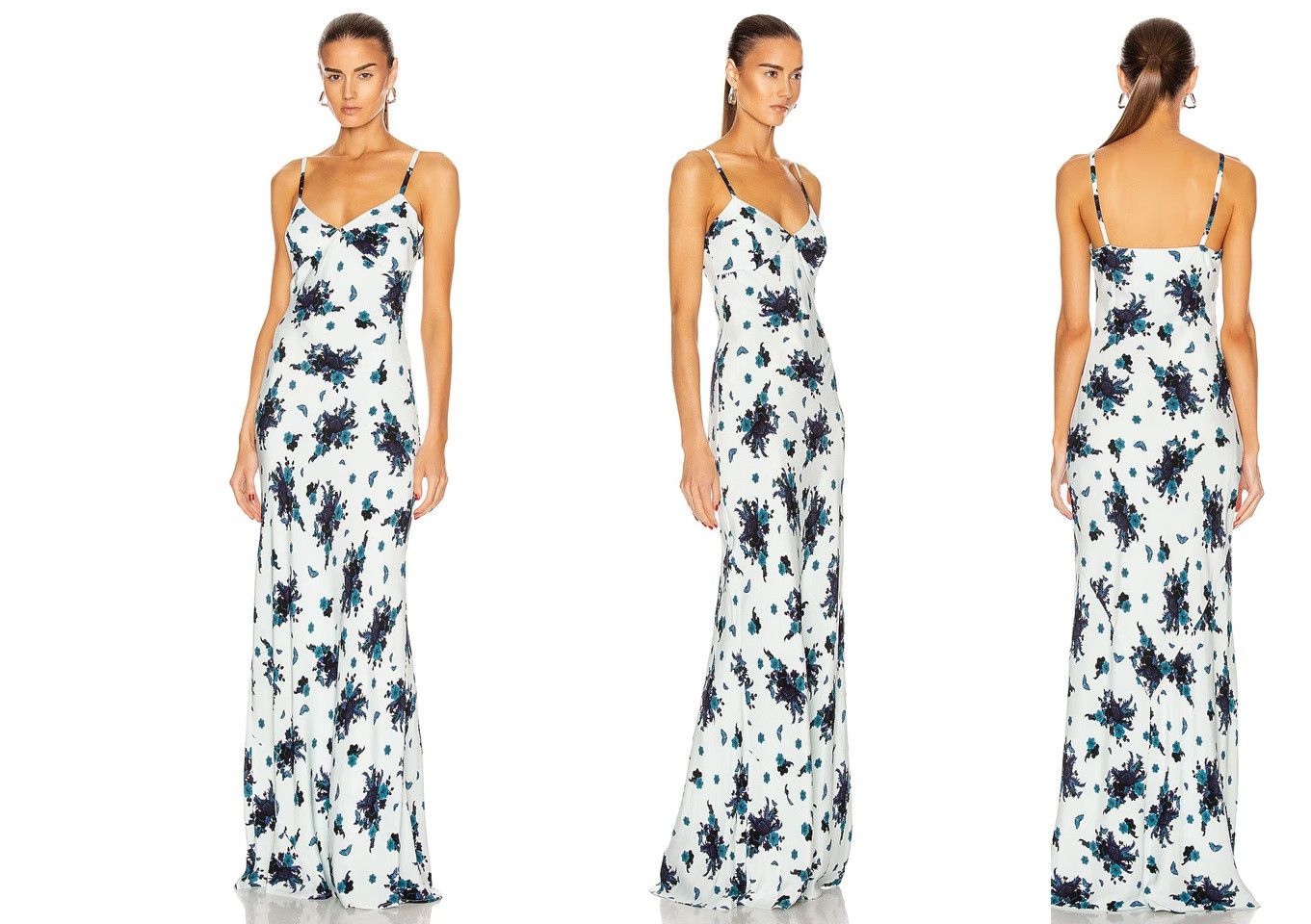 Designer Rebecca De Ravenel Maxi Silk Dress Size XS / US 0-2 / IT 36-38 - 5 Thumbnail