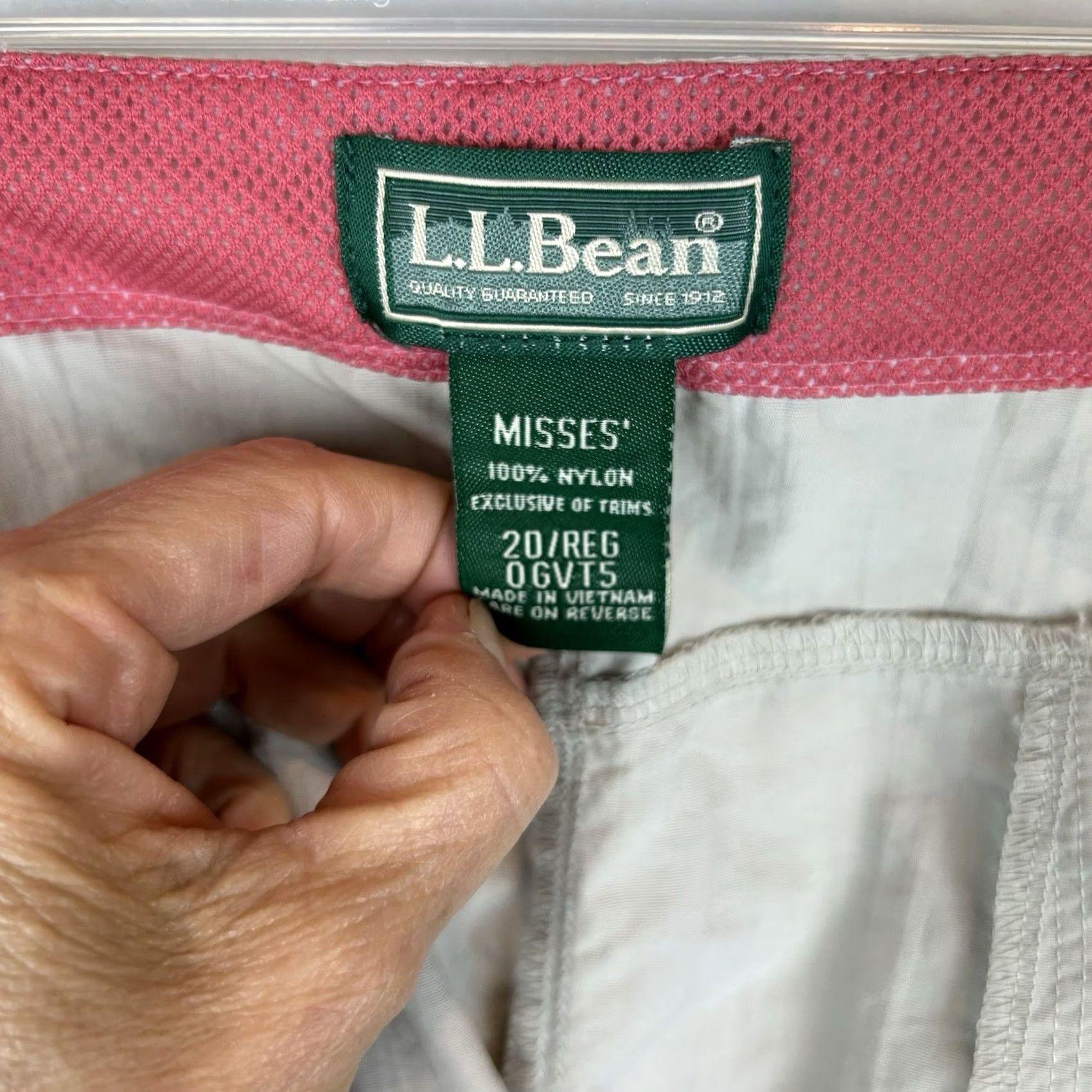 Vintage LL Bean Skirt Womens Mini Khaki Nylon Pockets Casual Active 20 Reg 0GVT5 Size 34" / US 12 / IT 48 - 3 Thumbnail