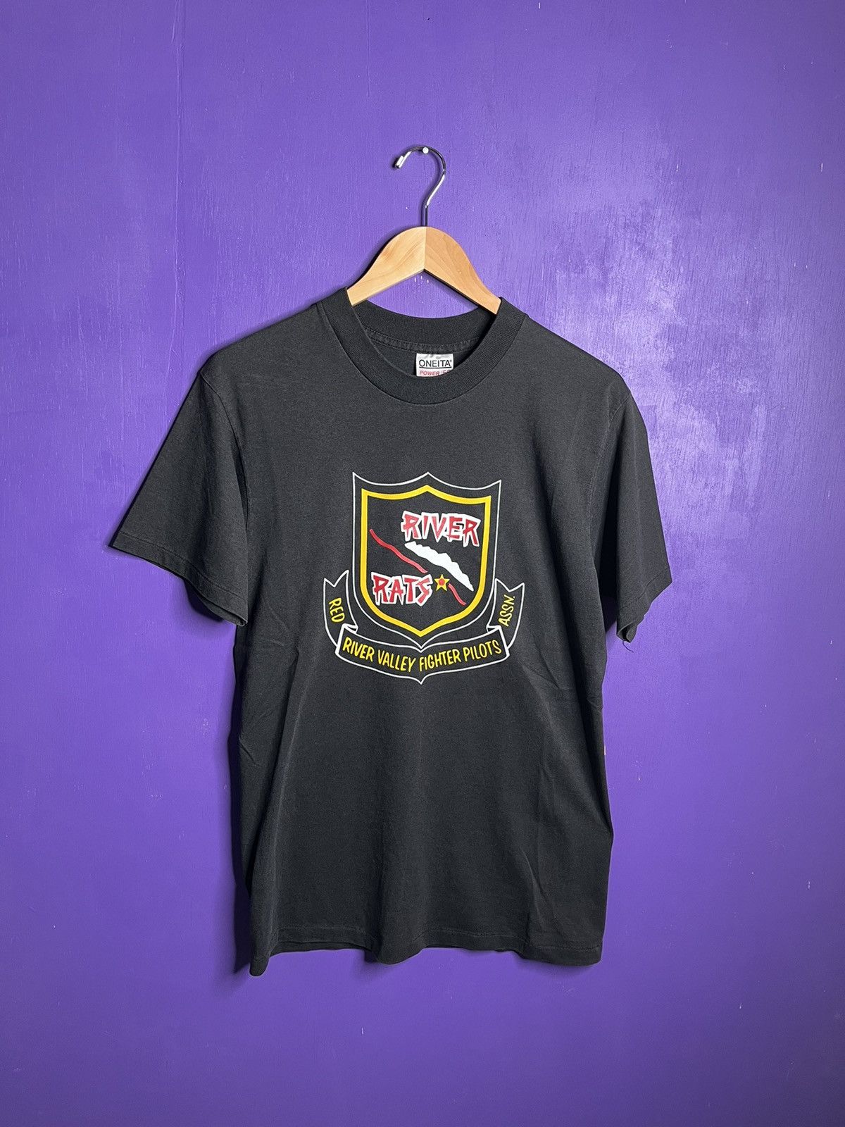 Vintage Vintage 90s River rats fighter pilots t-shirt Size US M / EU 48-50 / 2 - 1 Thumbnail
