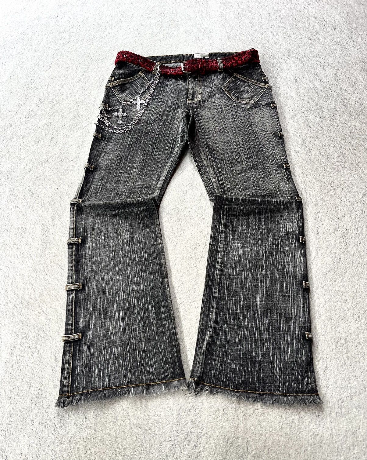 Japanese Brand Otto Black Flare Jean Size US 31 - 1 Thumbnail