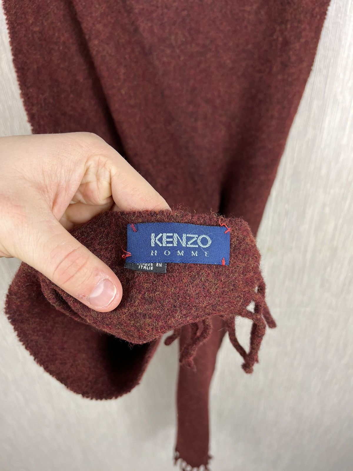Kenzo × Vintage Vintage Kenzo homme archive Italy heather claret wool scarf Size ONE SIZE - 10 Thumbnail