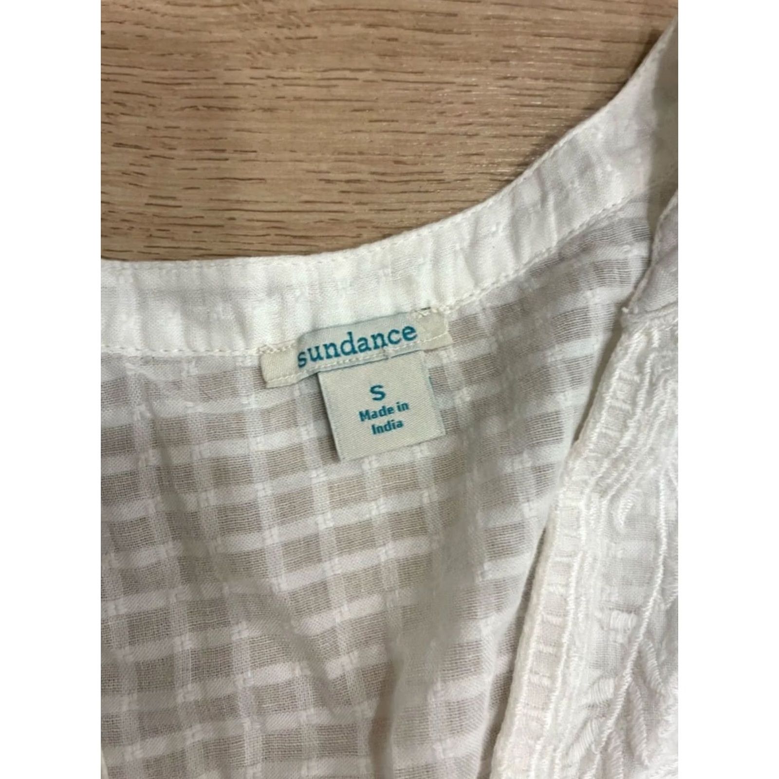 Vintage Sundance Sonata Easy Dress UNLINED Embroidered Cotton Dress Women S Midi White A-Line Regular Size S Size S / US 4 / IT 40 - 4 Thumbnail