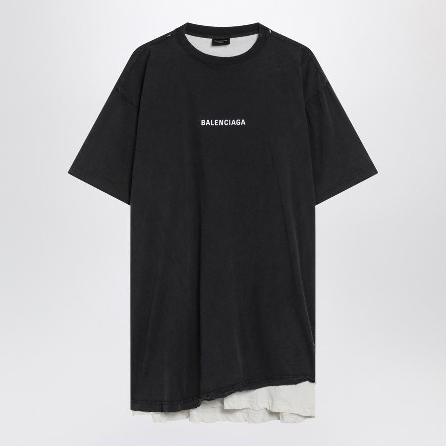 Balenciaga o1d2blof0226 Double Balenciaga Back T-Shirt in Black Size US M / EU 48-50 / 2 - 1 Thumbnail