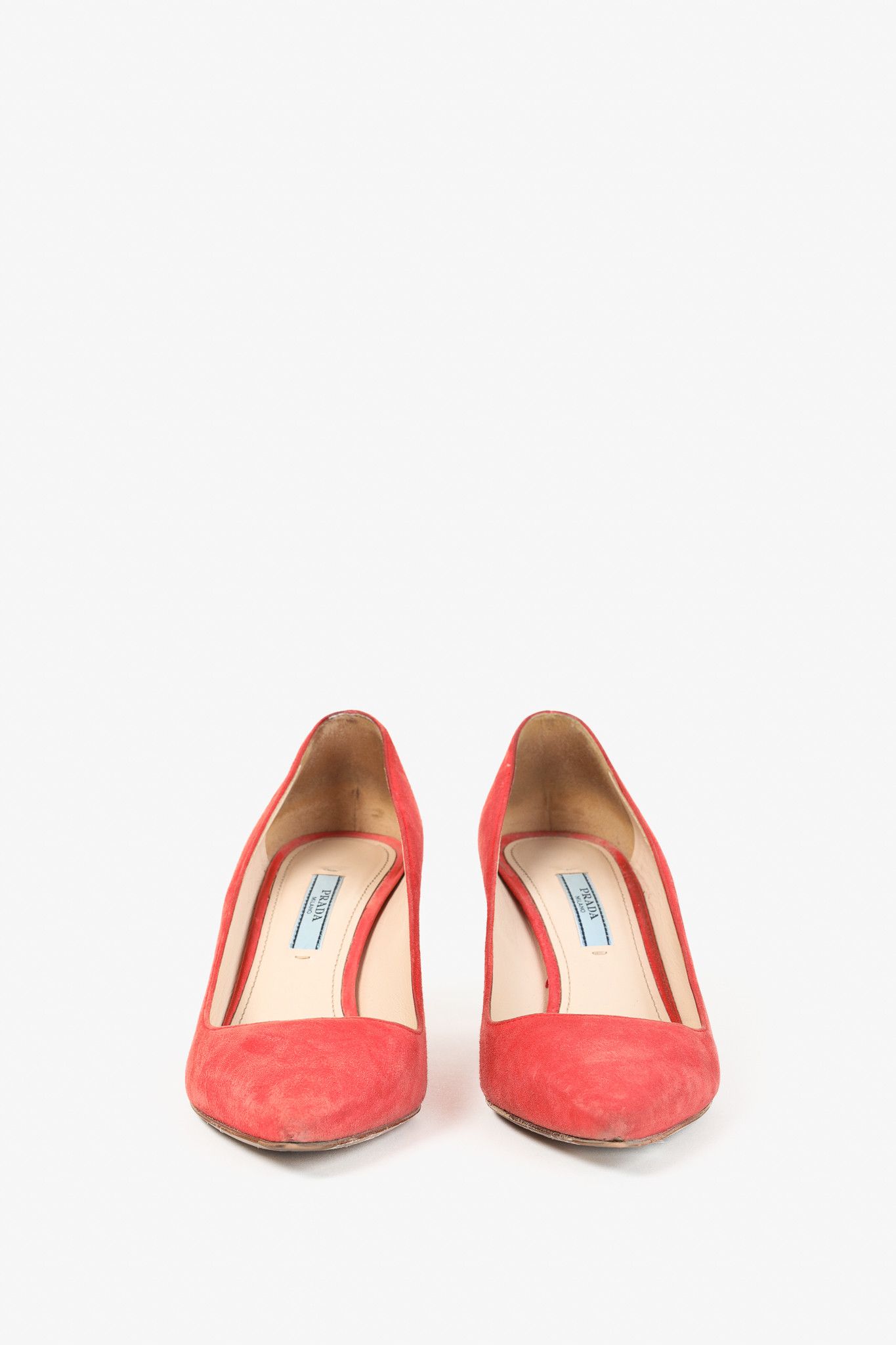Prada Prada Coral Suede Pointed-Toe Pumps Size US 7.5 / IT 37.5 - 2 Thumbnail
