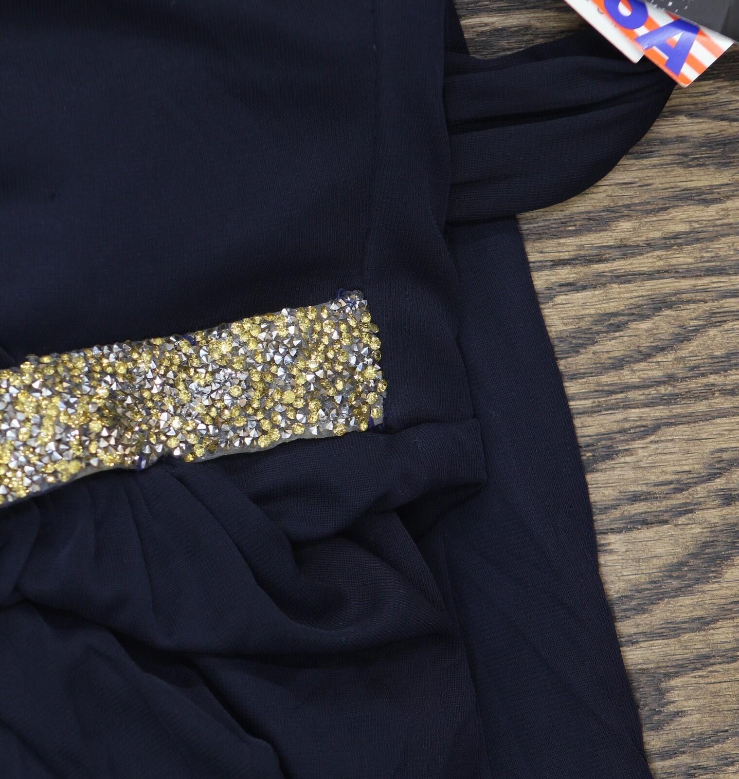 Other Blondie Nites One Rhinestone Band Gown Dress Navy Blue 5 Size M / US 6-8 / IT 42-44 - 5 Thumbnail