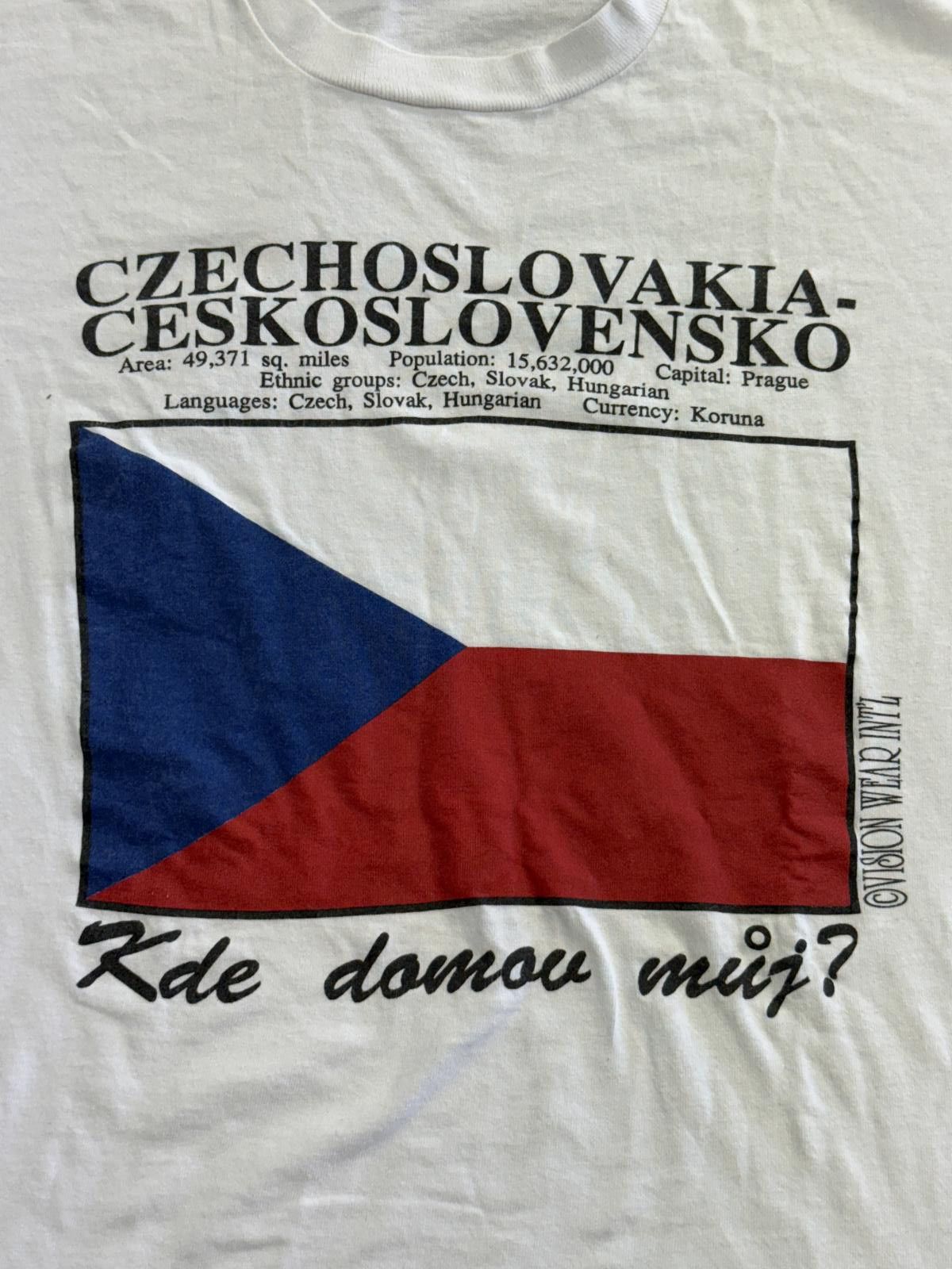 Fruit Of The Loom Vomtage Czechoslovakia Flag T-shirt Ceskoslovensko XL Size US XL / EU 56 / 4 - 3 Thumbnail