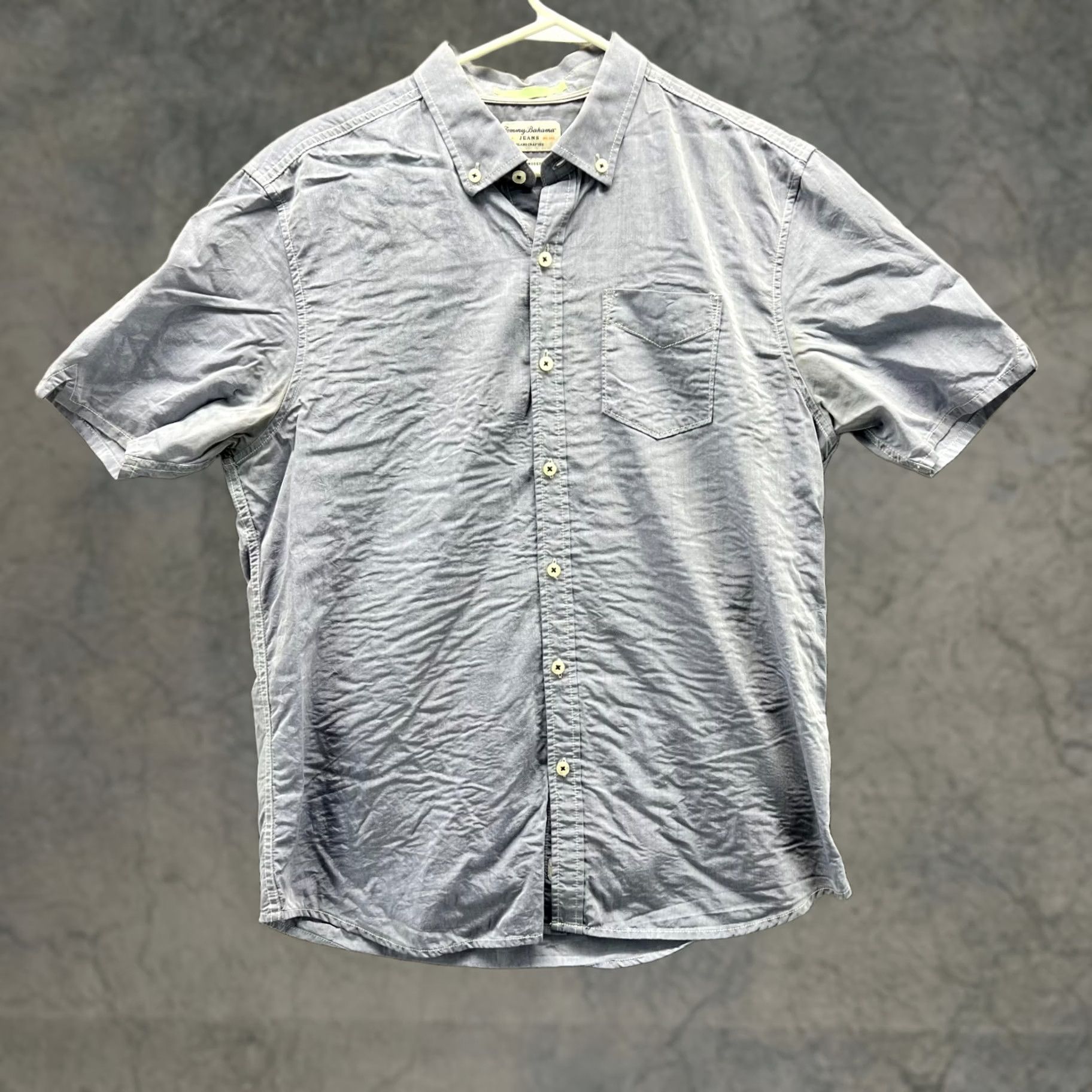 Tommy Bahama VINTAGE? No. Tommy Bahama Shirt Mens Medium Blue Button Down Tencel Island Modern Fit Size US M / EU 48-50 / 2 - 1 Thumbnail
