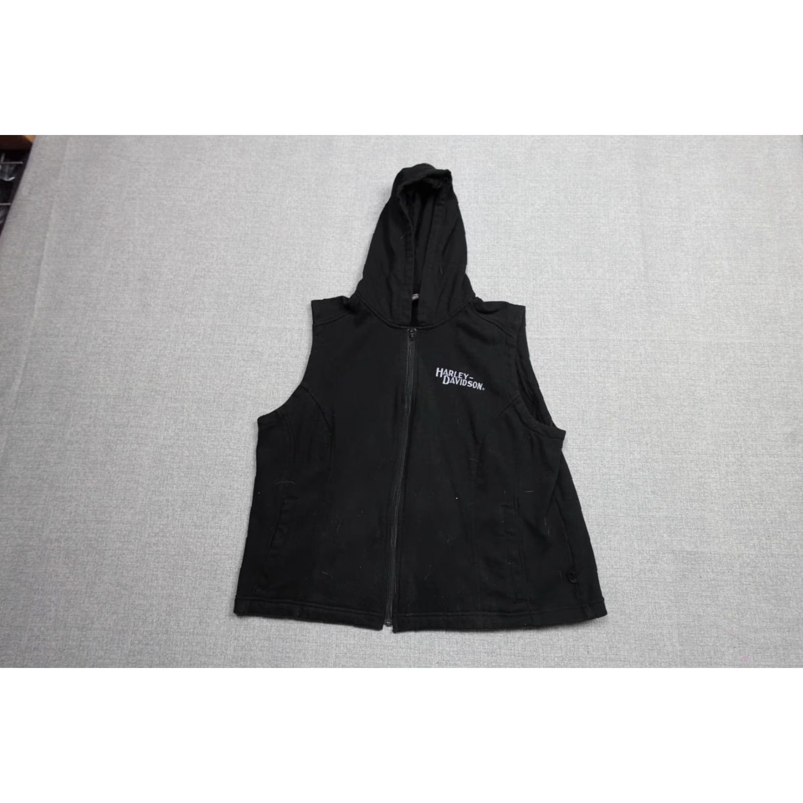 Harley Davidson Harley-Davidson Sweatshirt Women's Full Zip Hooded Fleece Black 1W Military Motorcycle Graphic Print 1W Womens Mens Size XS / US 0-2 / IT 36-38 - 2 Thumbnail