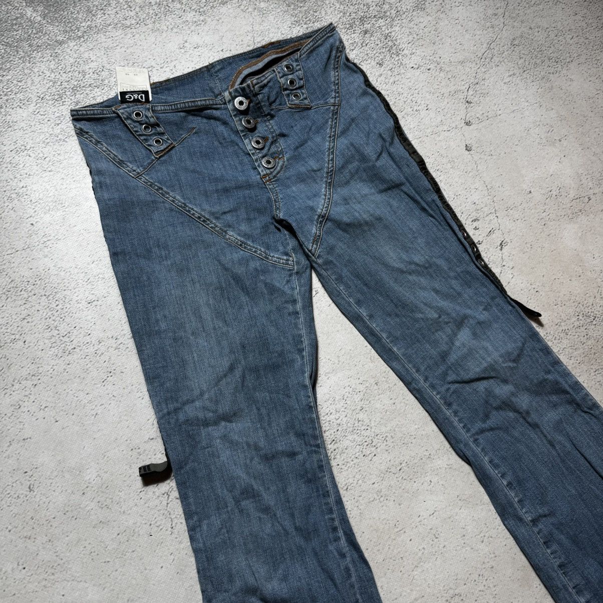 Dolce & Gabbana avant garde bootcut flared jeans very rare with big logo Size 26" / US 2 / IT 38 - 2 Thumbnail