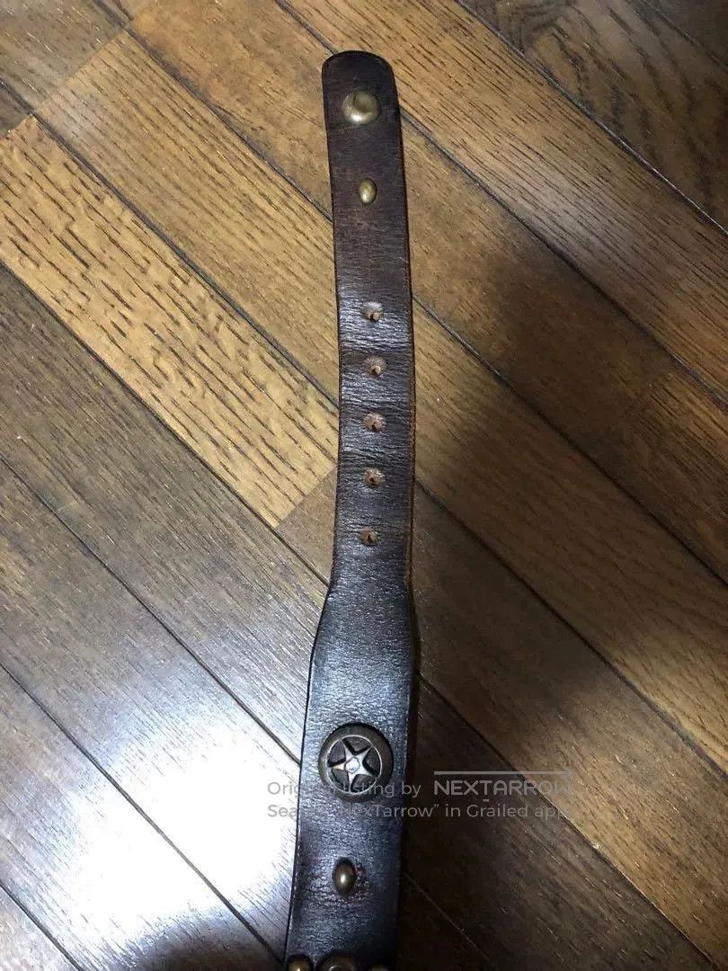 RRL Ralph Lauren vintage rrl montana leather belt with brass studs. Size ONE SIZE - 5 Thumbnail