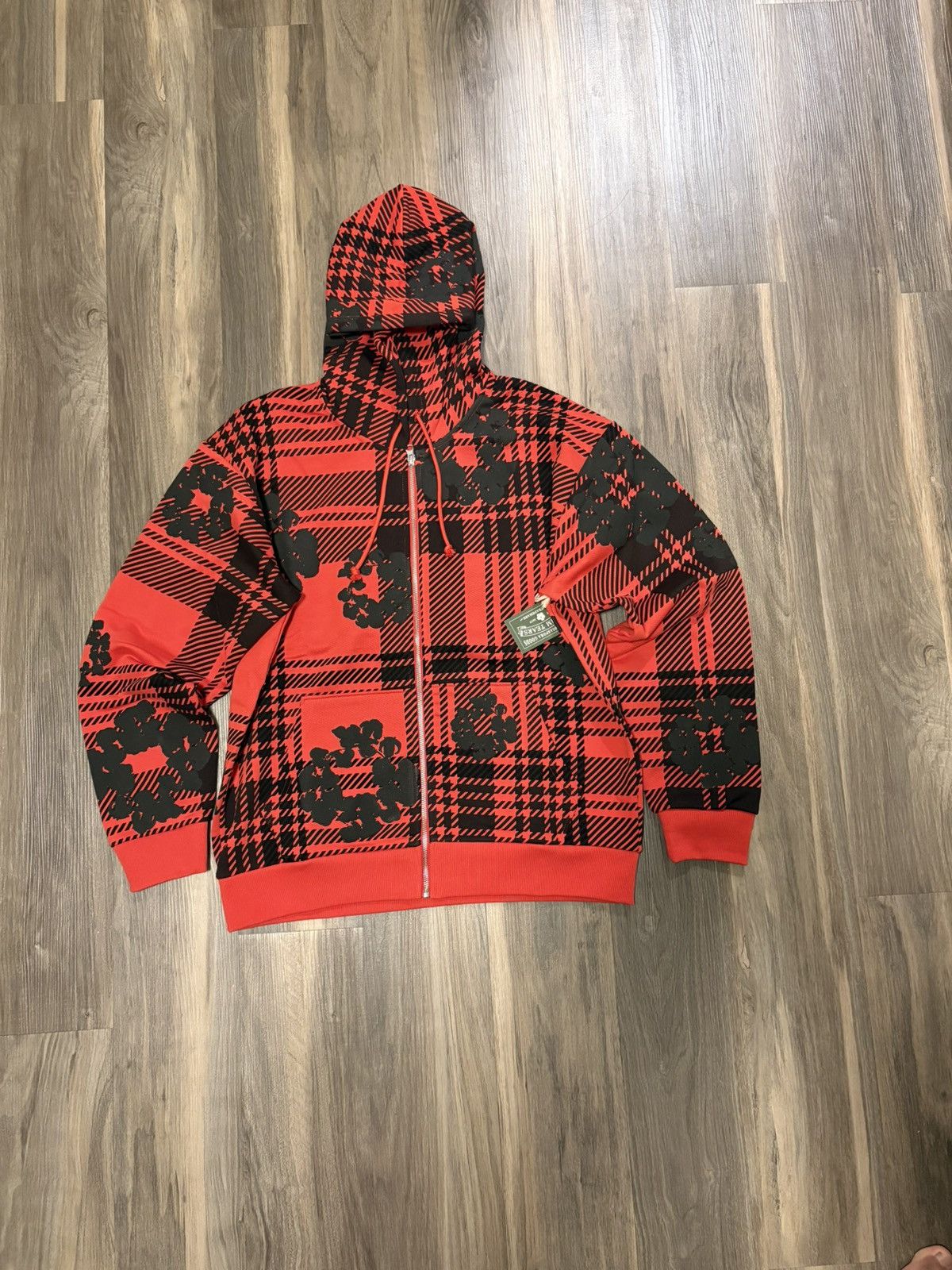 DENIM TEARS Plaid Wreath Zip Hoodie
