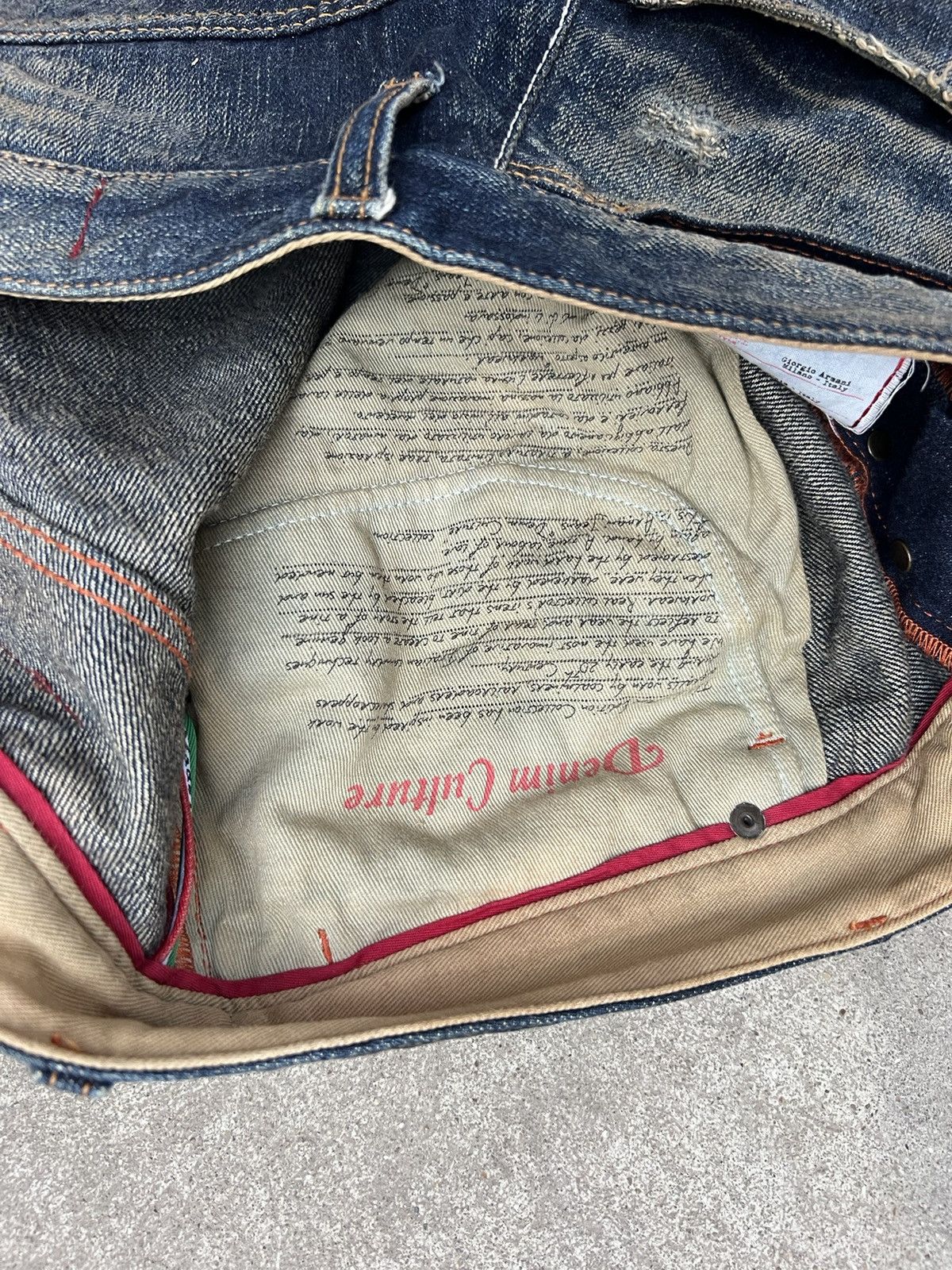 Giorgio Armani × Vintage Limited Archival Armani Jeans Selvedge Dirty Size US 34 / EU 50 - 17 Thumbnail