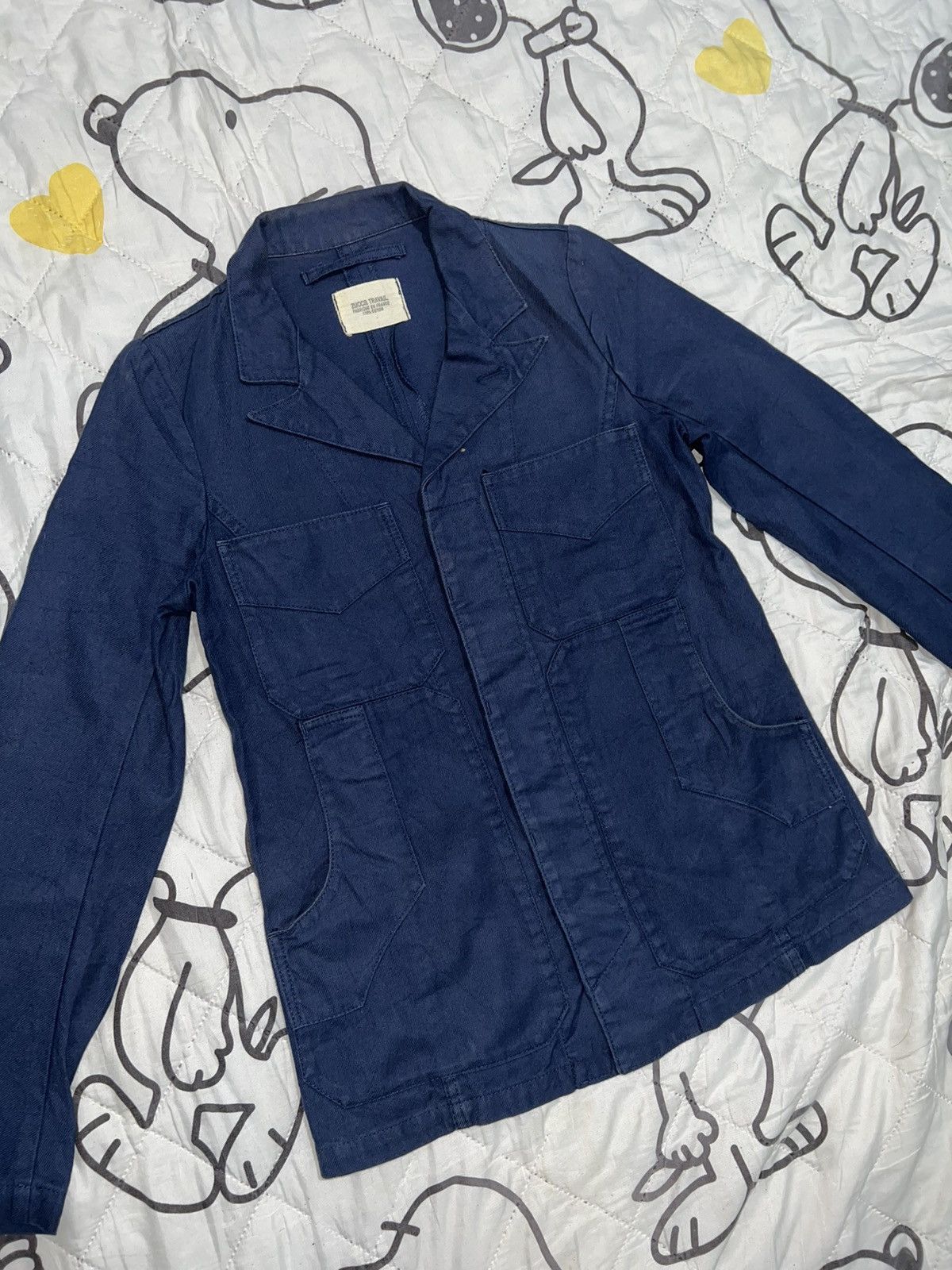 Issey Miyake 1990s Zucca Travail - Adjust Cinch Back HBT French Jacket Size US S / EU 44-46 / 1 - 1 Thumbnail