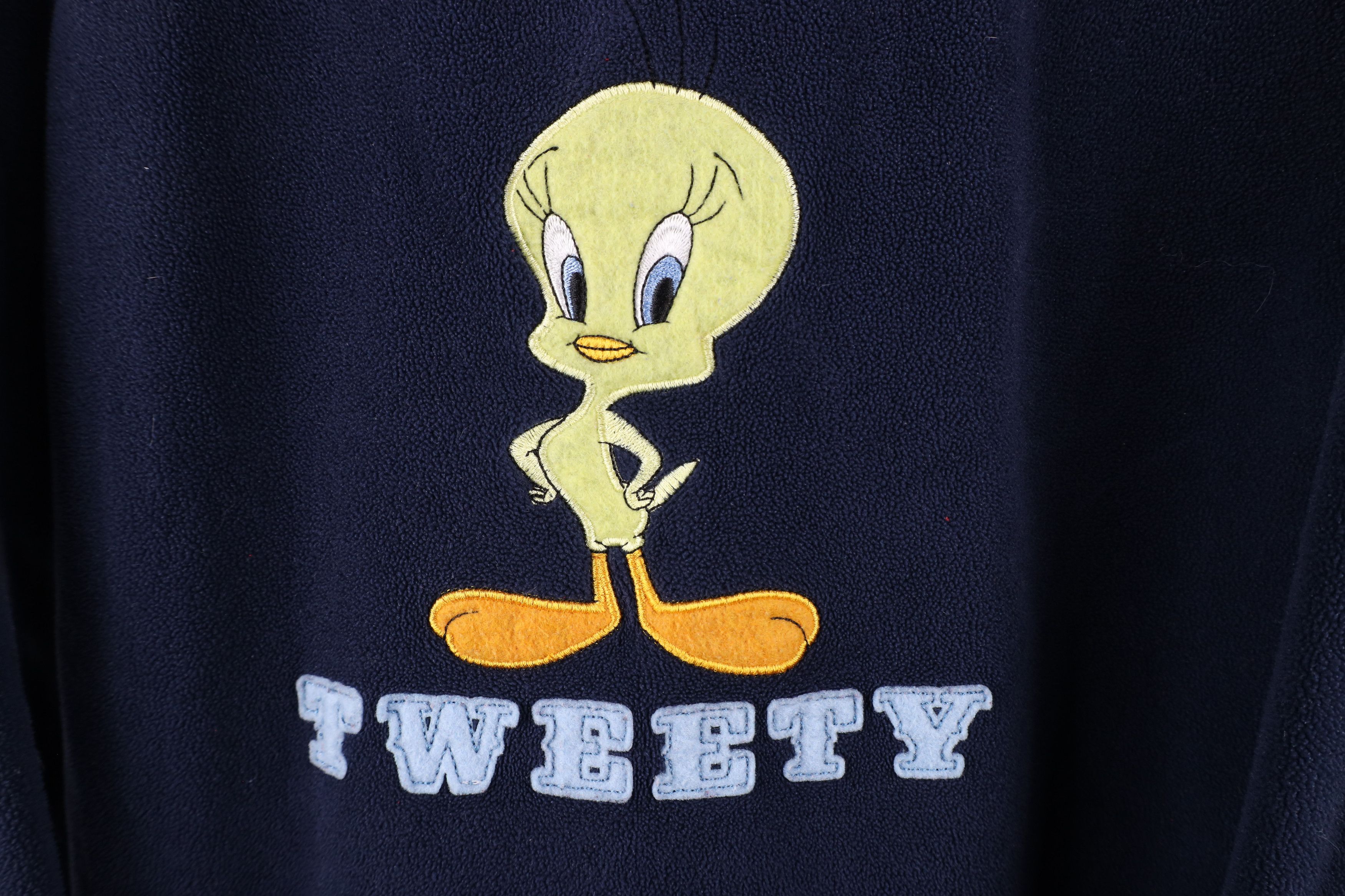 Vintage Vintage 90s Looney Tunes Tweety Bird Fleece V-Neck Sweater Size L / US 10 / IT 46 - 5 Thumbnail