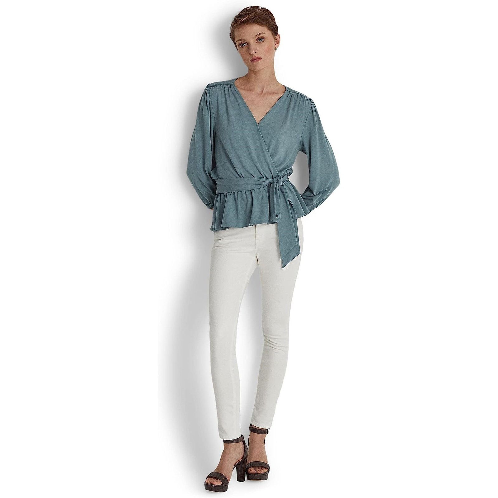 Ralph Lauren Lauren Ralph Lauren Women Grey Peplum Boho Blouse Size XL Size XL / US 12-14 / IT 48-50 - 4 Thumbnail